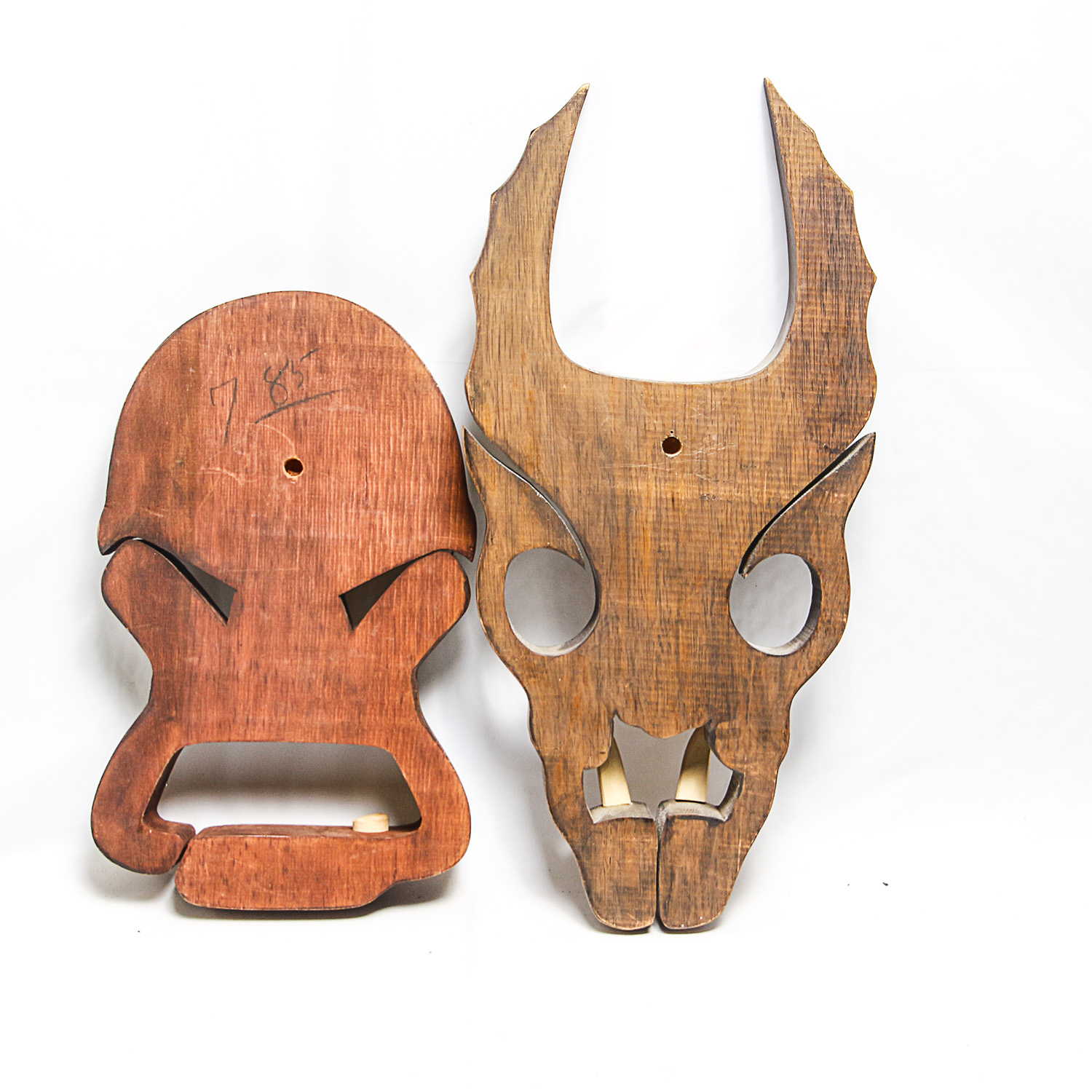 Pair of Carved Wooden Masks