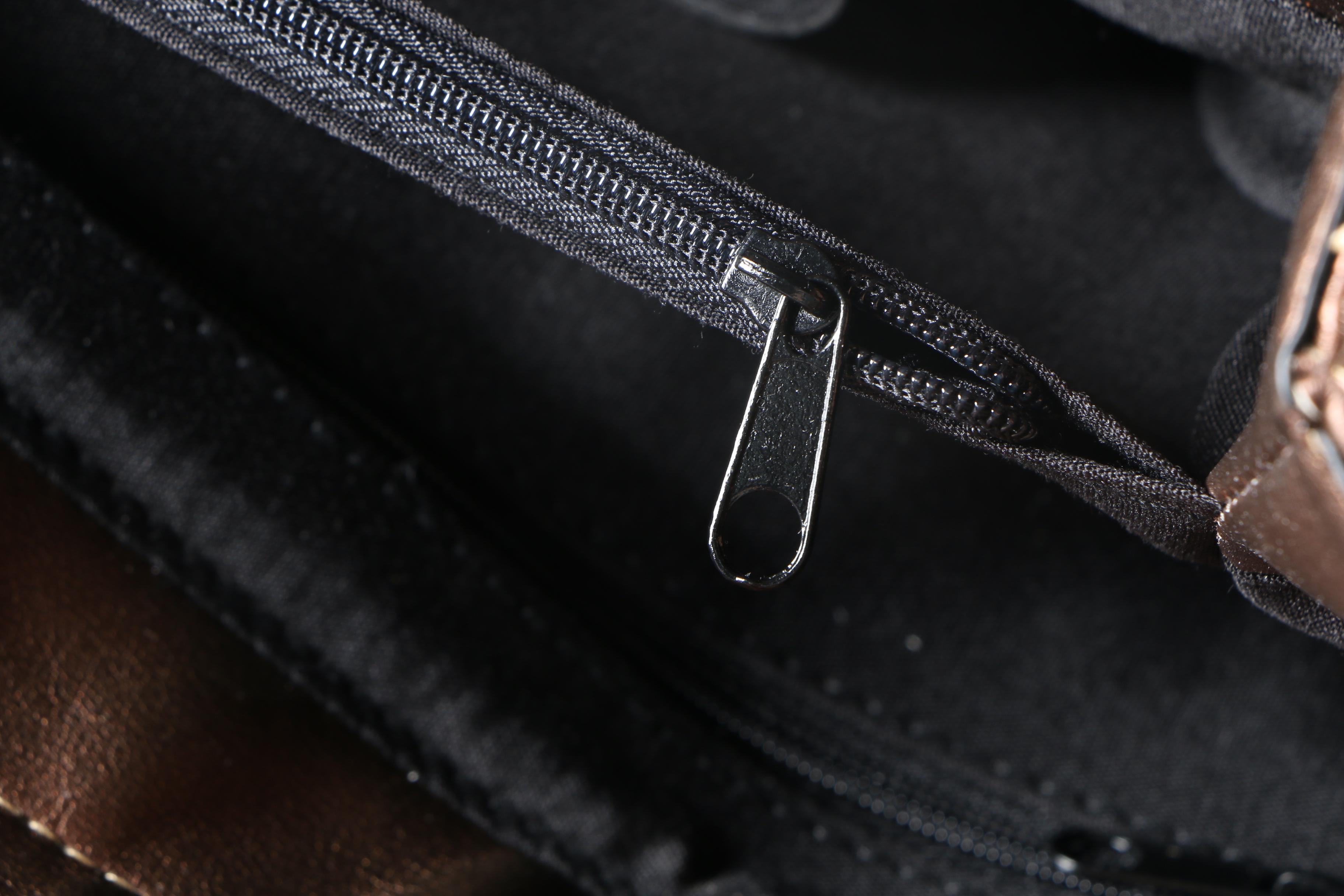 Faux Leather Bronze Handbag