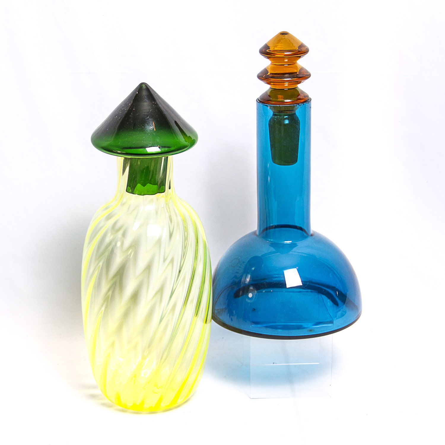 Pair of Italian Art Glass Decanters Including V. Nason & Co.