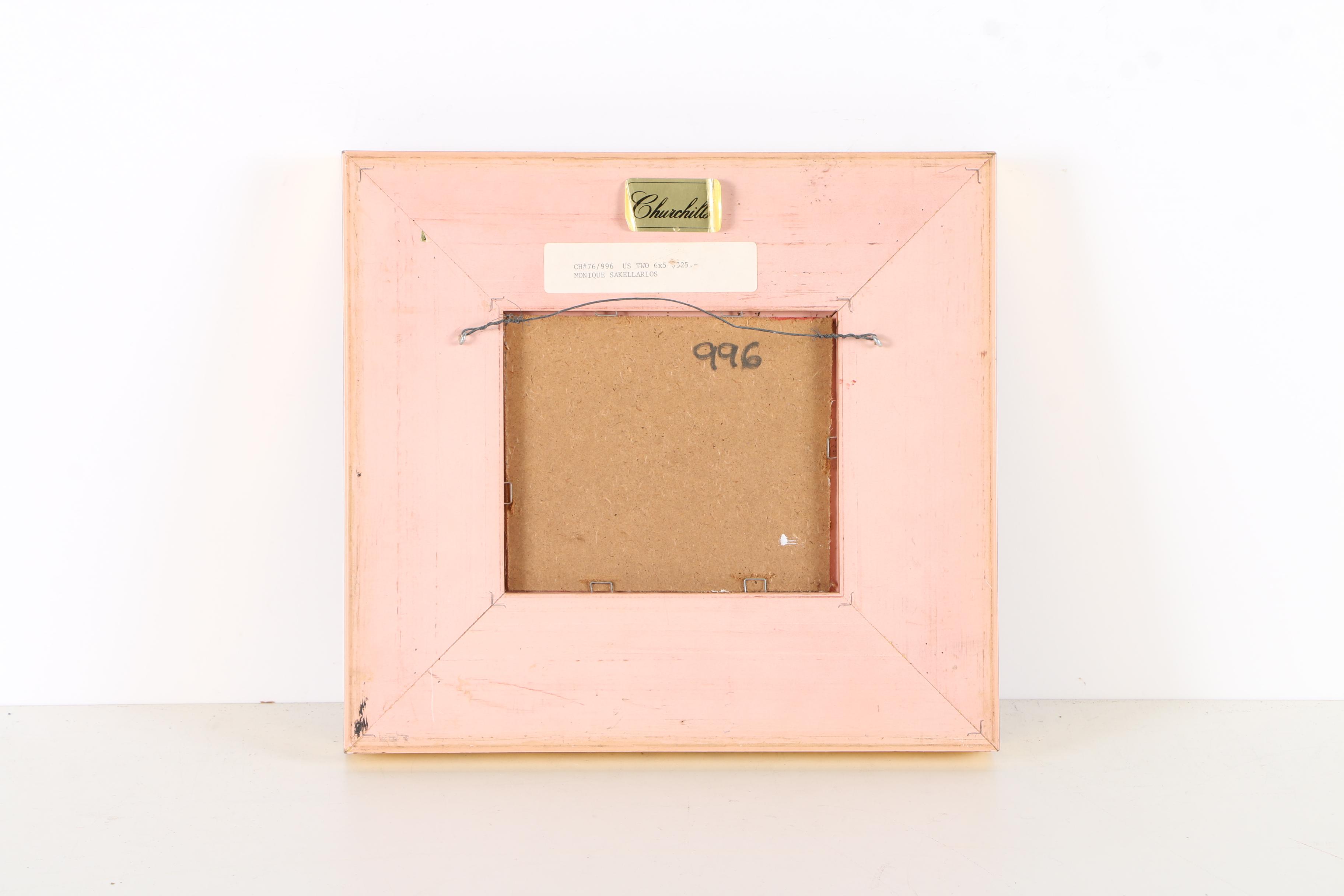 Monique Sakellarios Oil Painting on Board "Us Two"