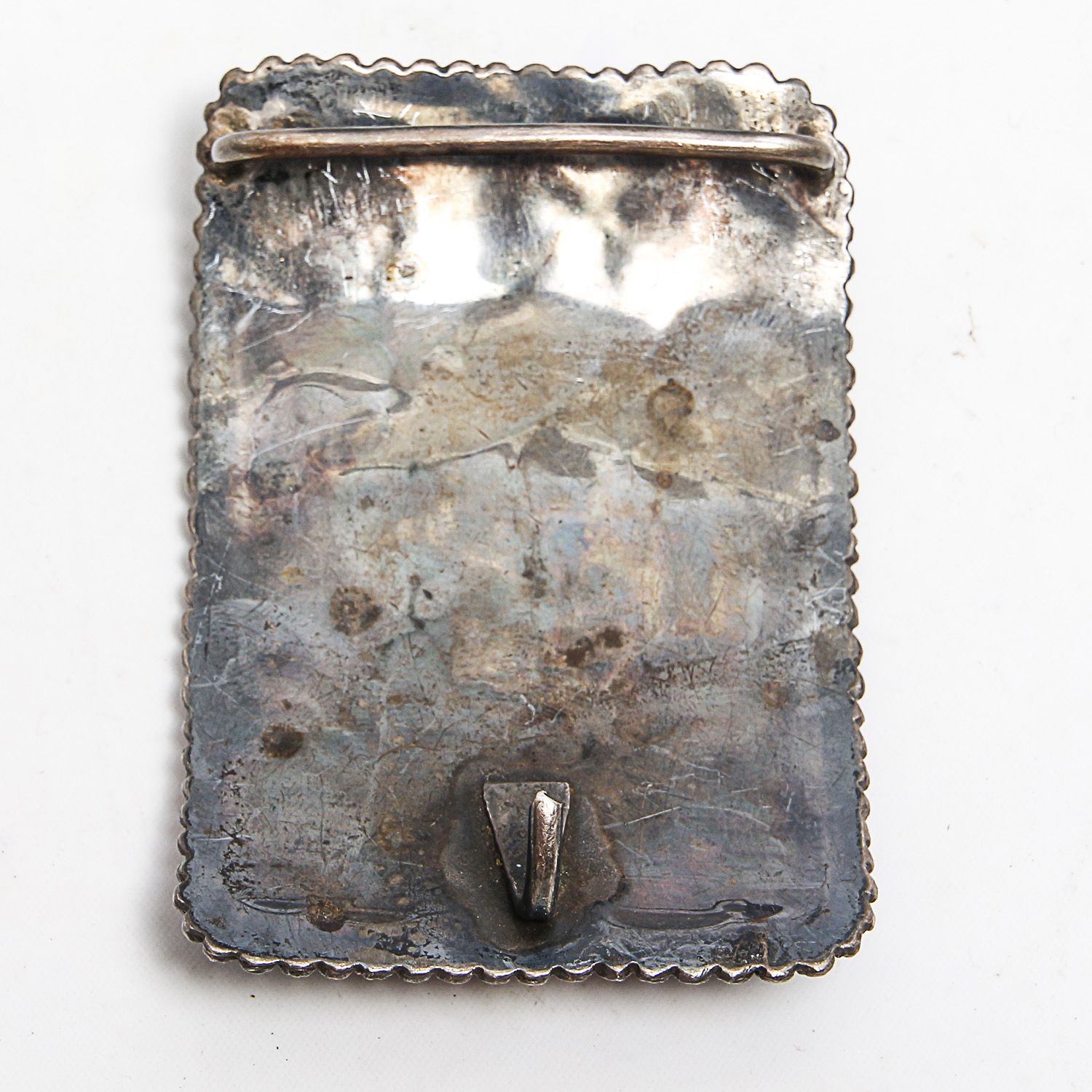 Sterling Silver Mosaic Gemstone Inlay Rainbow Kachina Belt Buckle