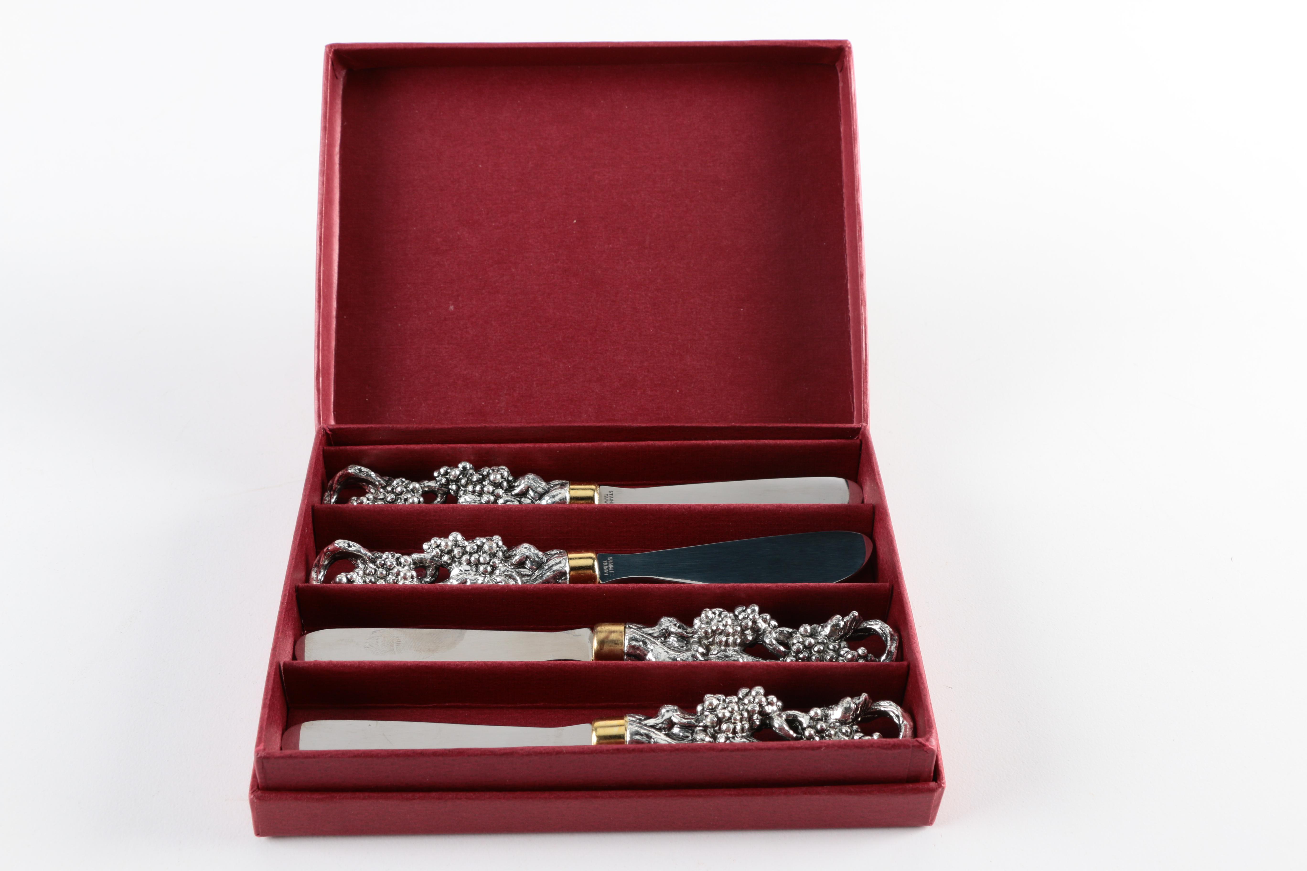 Arthur Court "Grape" Aluminium Butter Knives