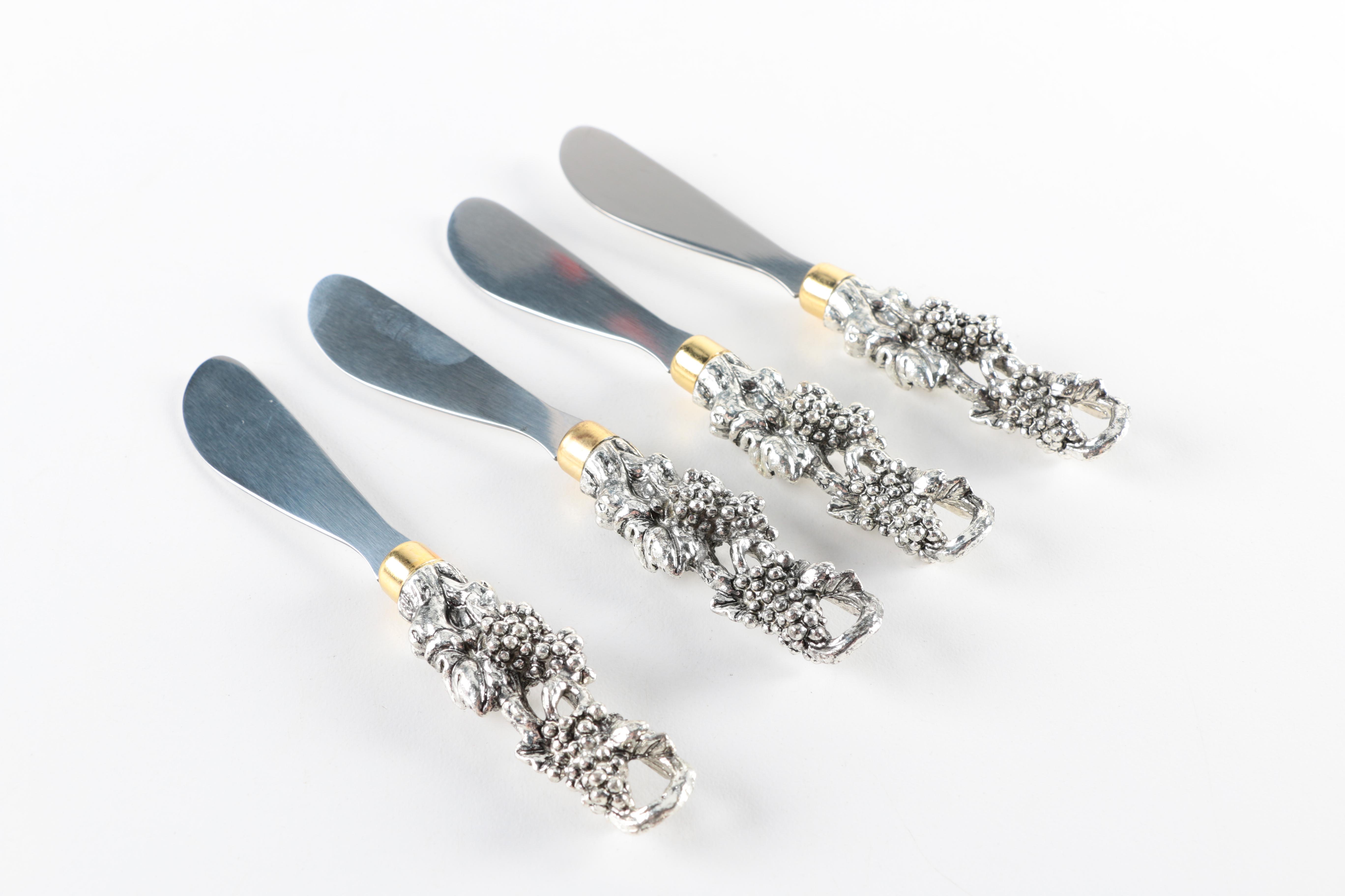 Arthur Court "Grape" Aluminium Butter Knives