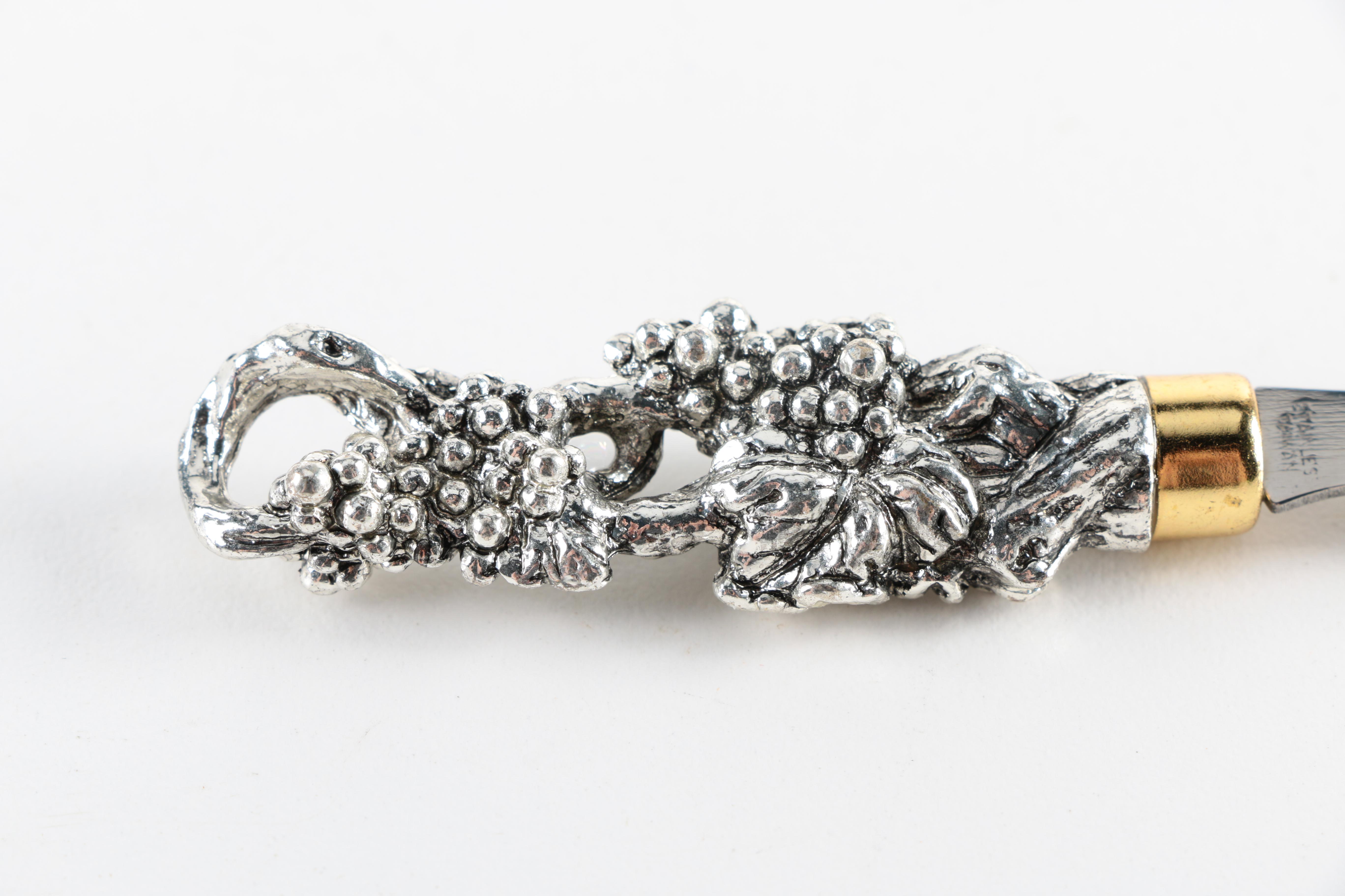 Arthur Court "Grape" Aluminium Butter Knives