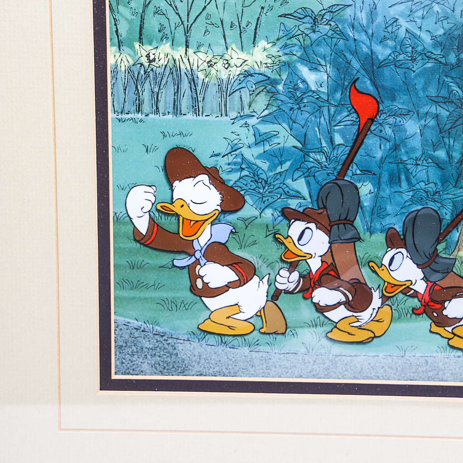 Pair of Framed Disney Sericels Featuring Donald Duck and Ludwig Von Drake