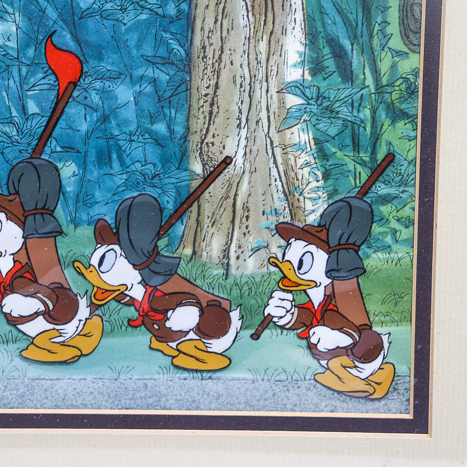 Pair of Framed Disney Sericels Featuring Donald Duck and Ludwig Von Drake