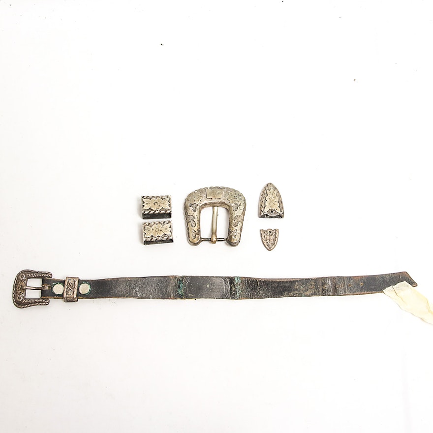 Sterling Western Belt Buckle Fragments