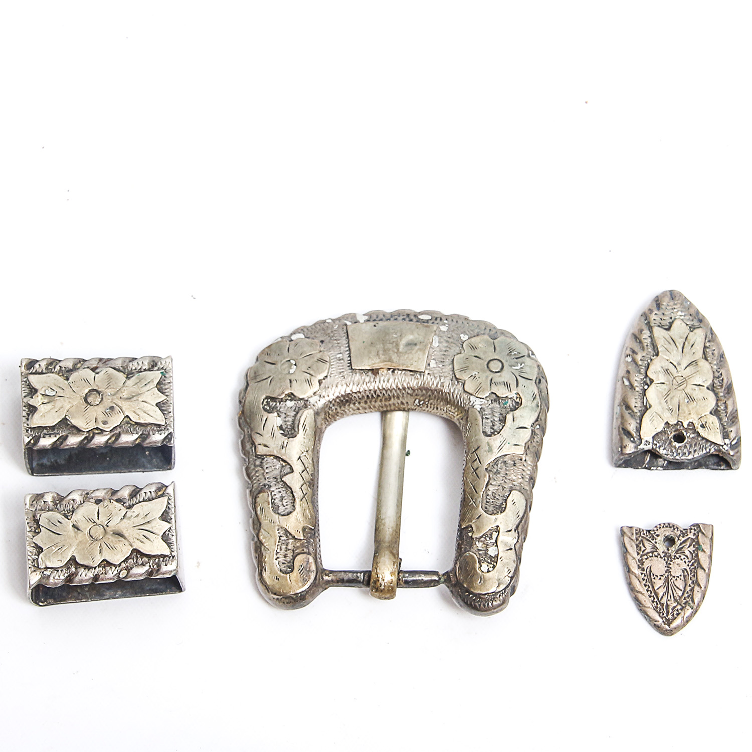 Sterling Western Belt Buckle Fragments