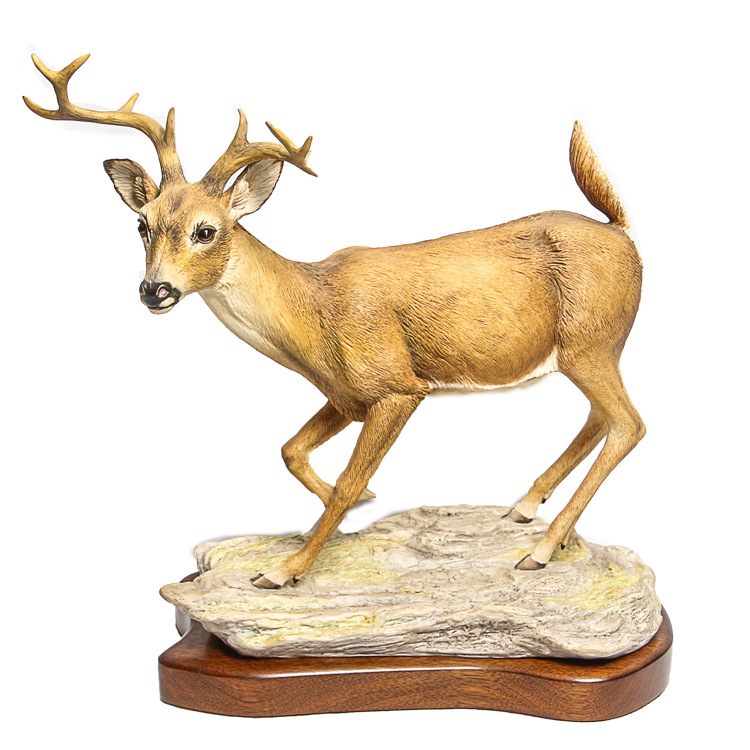 Large Boehm "White Tailed Buck" Porcelain Statue
