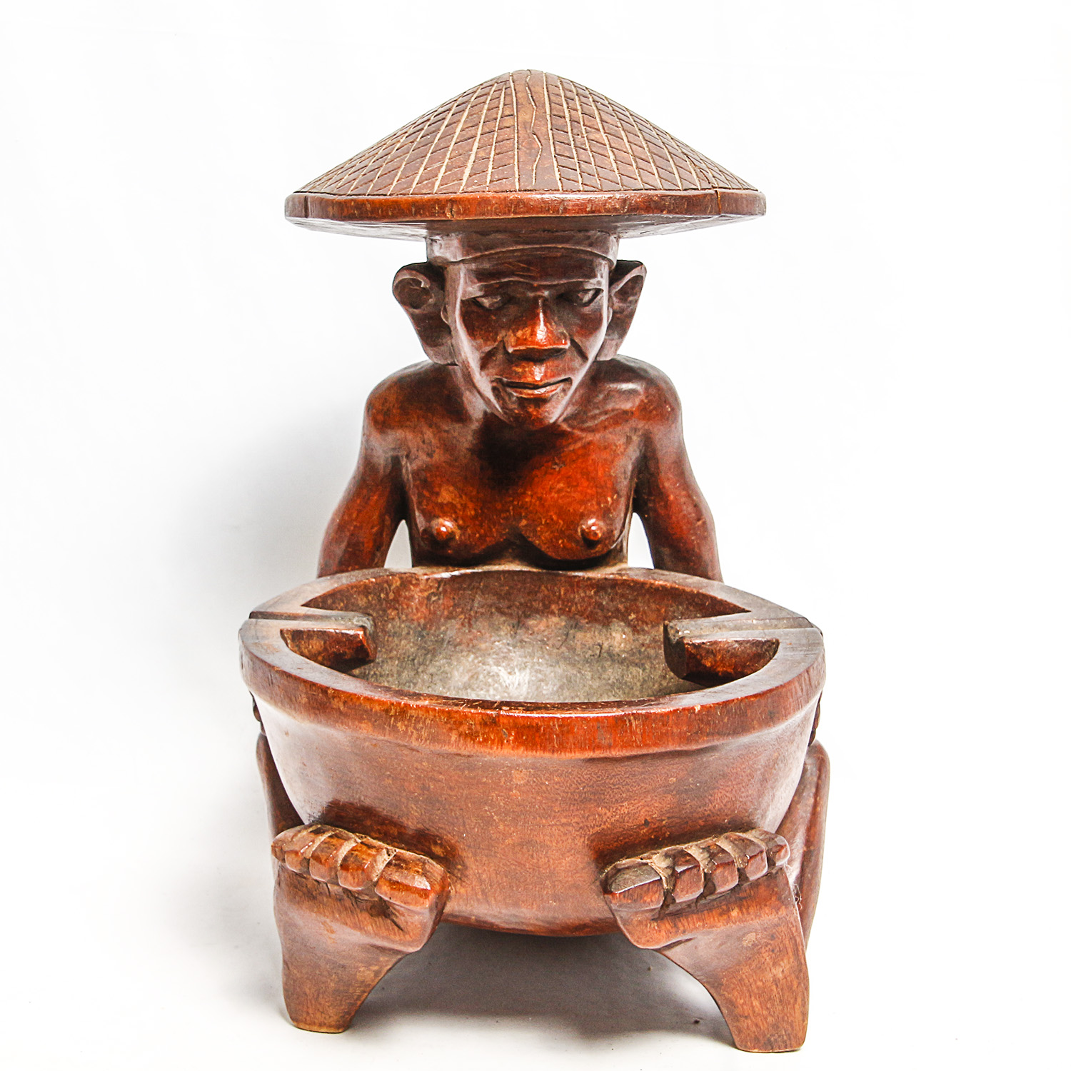 Figurative Carved Wooden Bowl