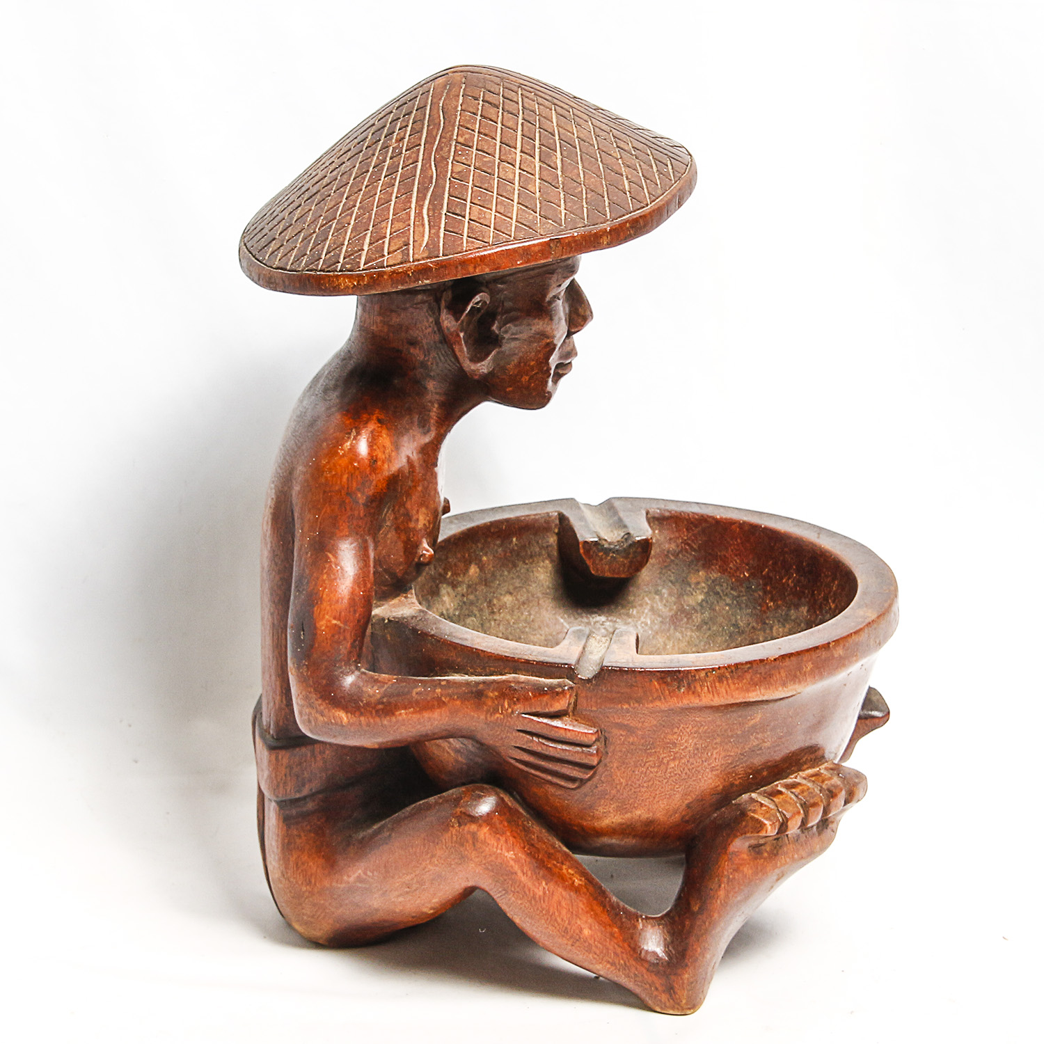 Figurative Carved Wooden Bowl