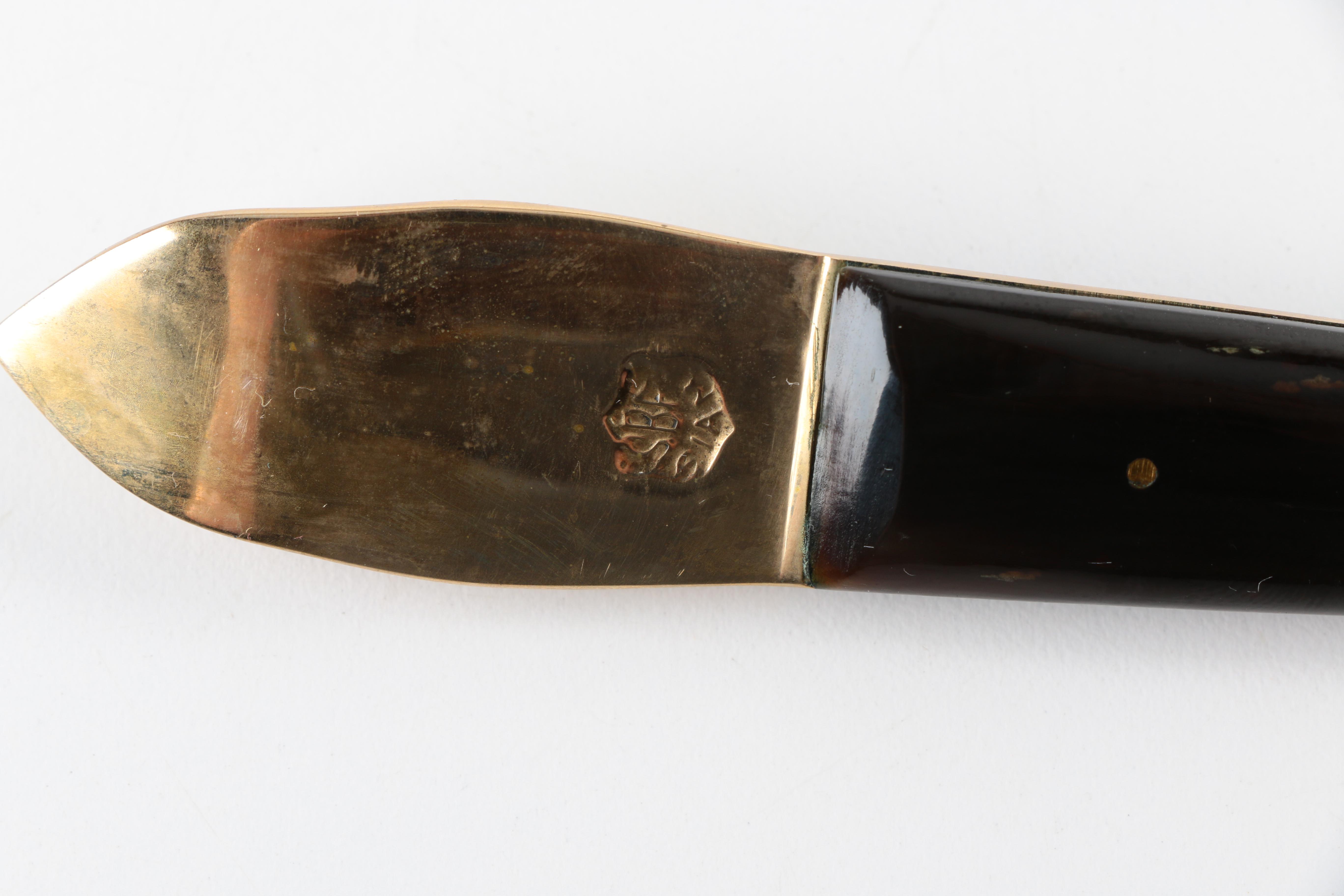 Mid-Century Thai Bronzeware Serving Utensils in a Presentation Case