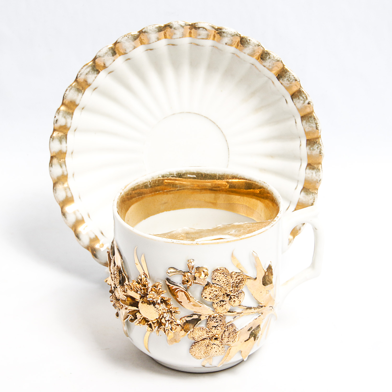 Antique Moustache Mug and Aynsley 1953 Queen Elizabeth II Mug