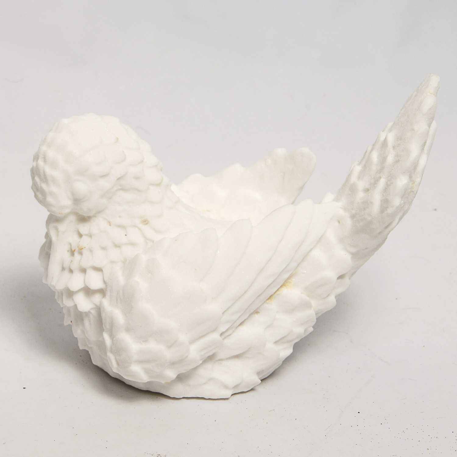 Pair of Vintage Pressed Marble Doves