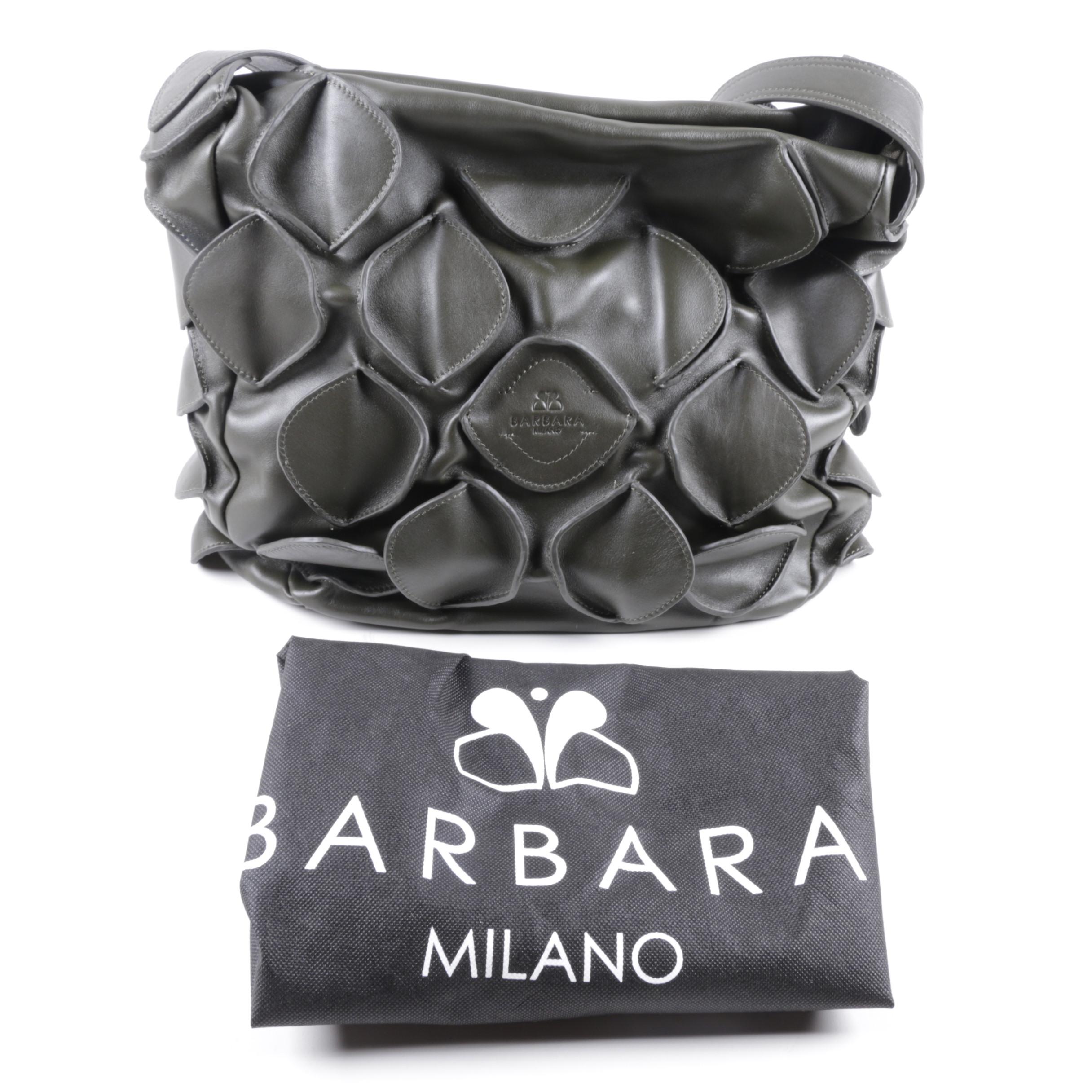 Barbara Milano Dark Olive Leather Bag