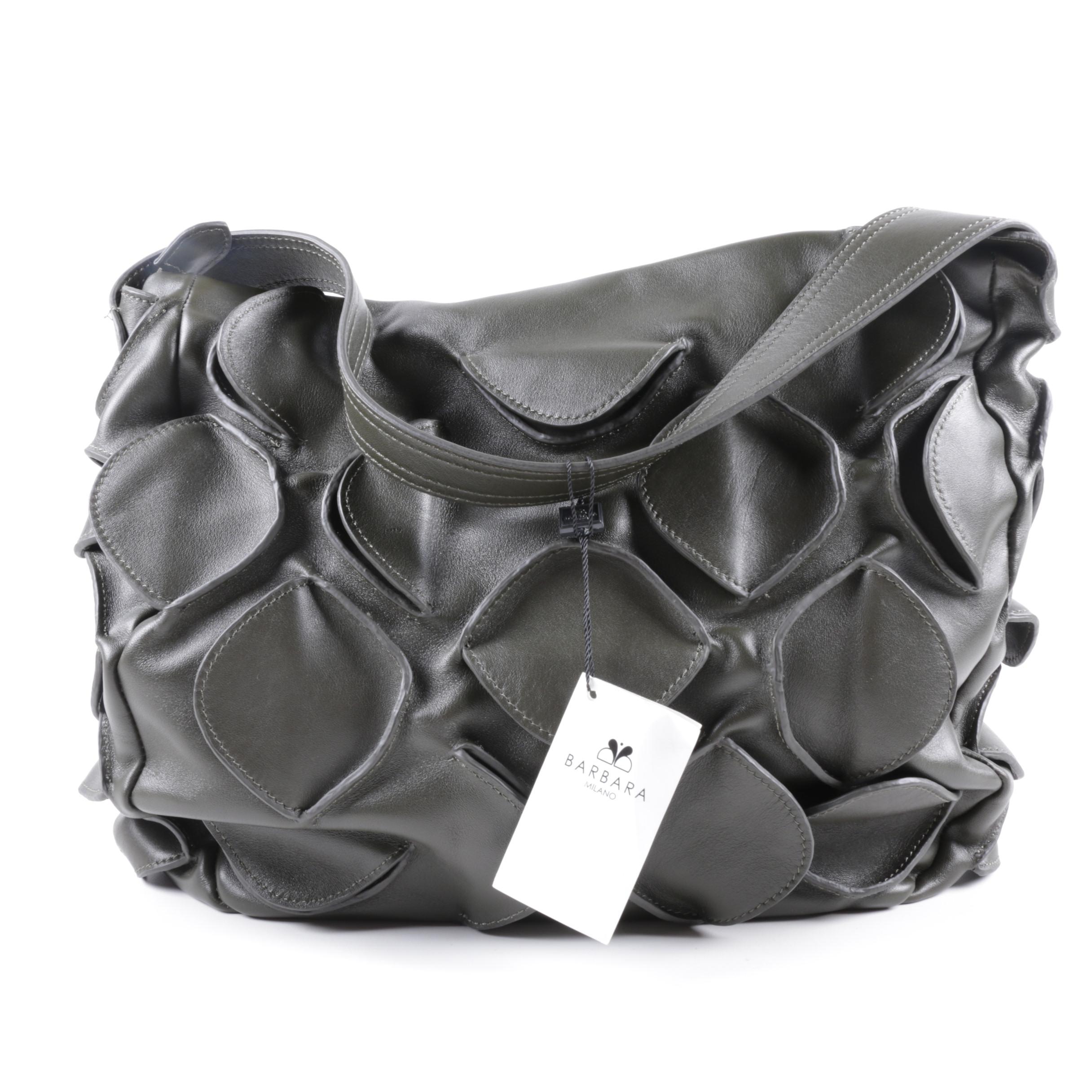 Barbara Milano Dark Olive Leather Bag
