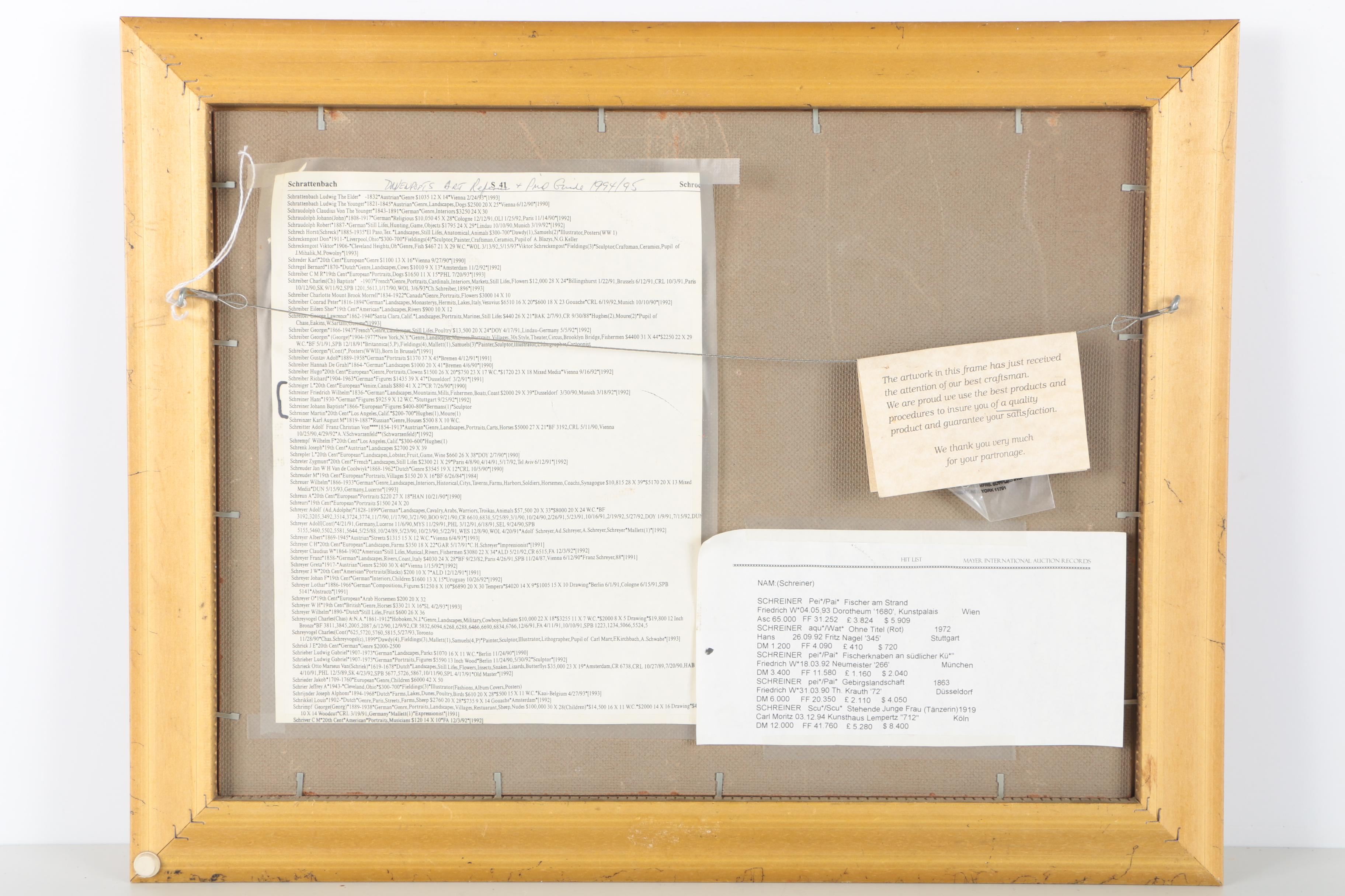 Schreiner Oil on Board of an Old Mill