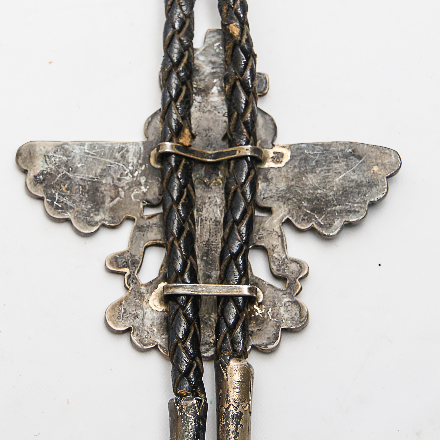 Knife Wing Diety Sterling Silver Mosaic Gemstone Inlay Bolo Ties