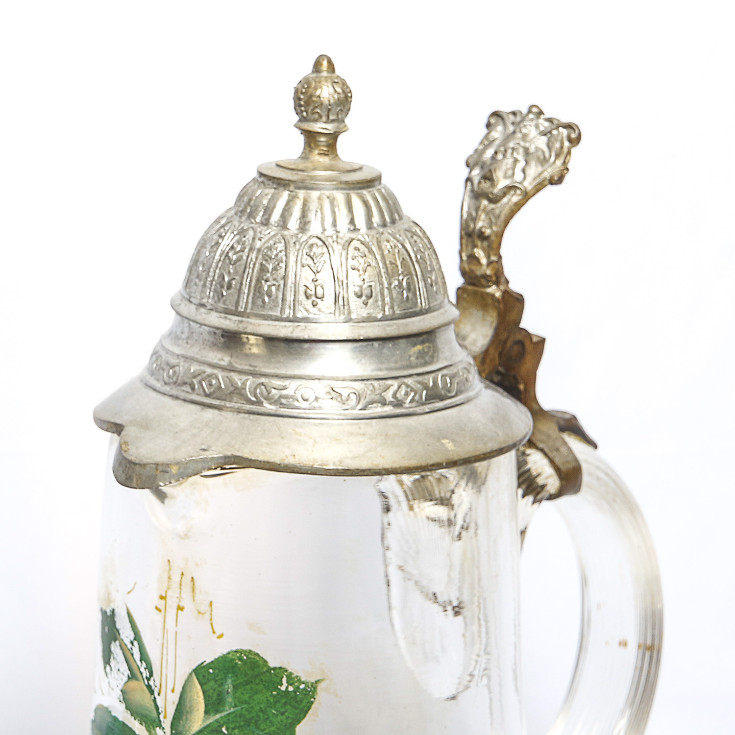 Pair of Handpainted Vintage German Glass Steins