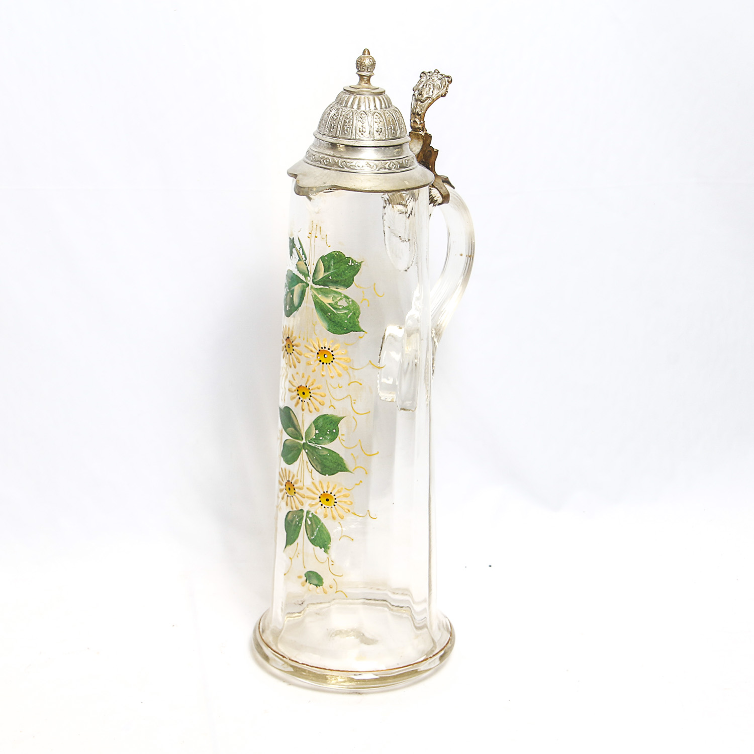 Pair of Handpainted Vintage German Glass Steins