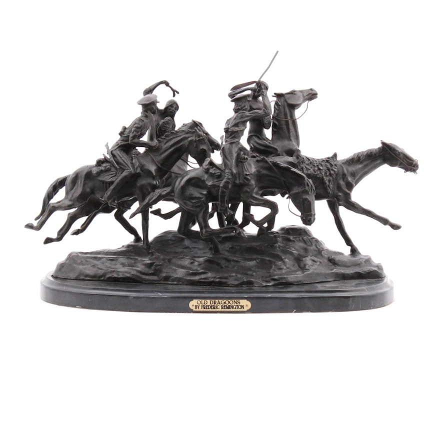 Reproduction Bronze of Frederic Remington's "Old Dragoons"