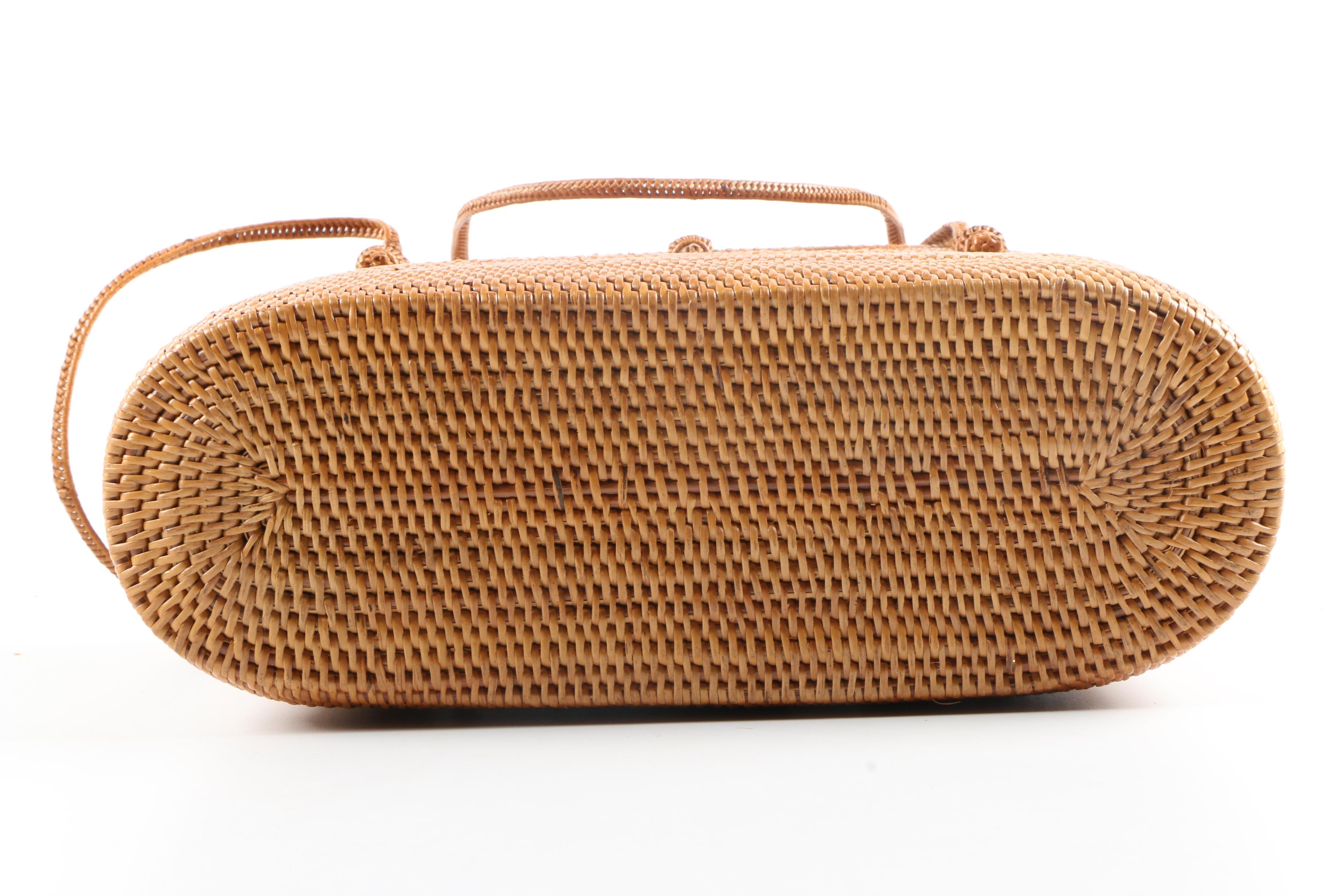 Vintage Woven Straw Handbag
