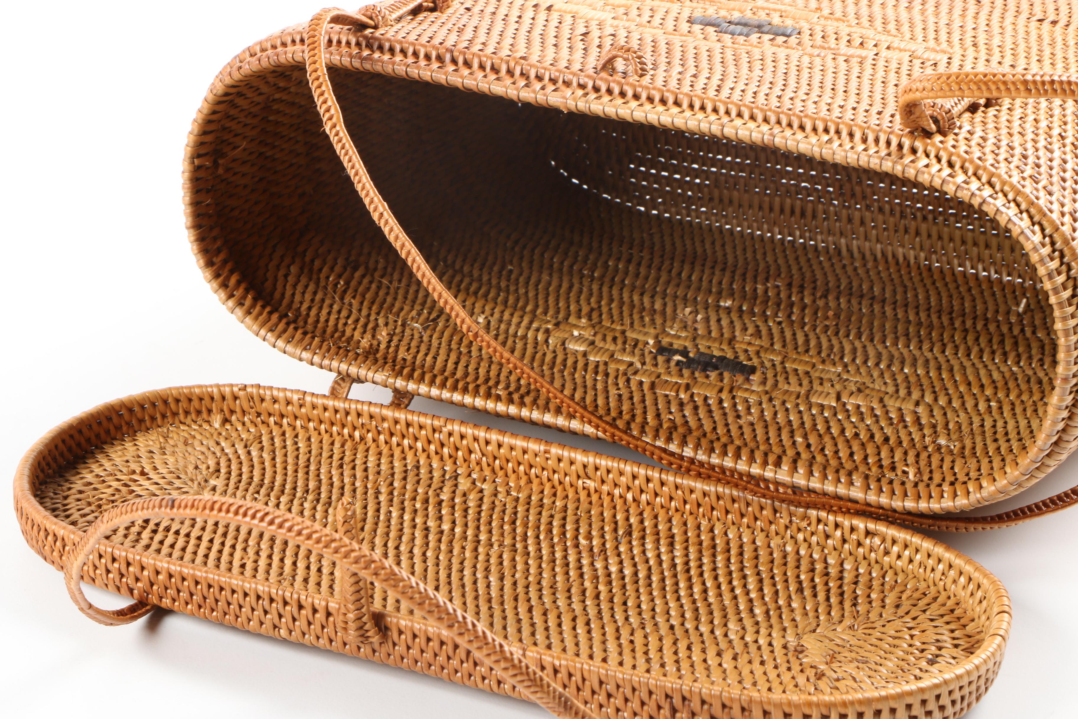 Vintage Woven Straw Handbag