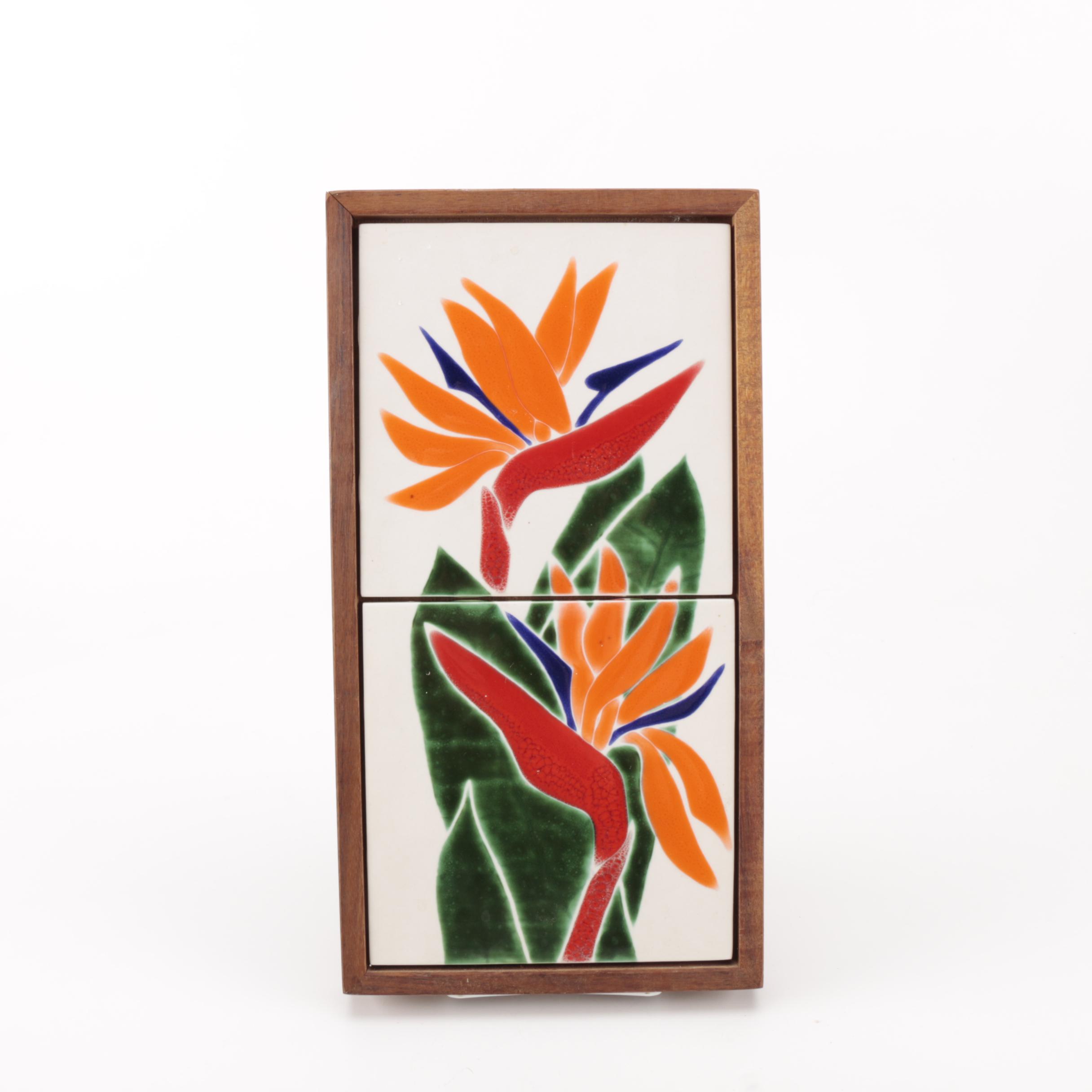 Isle Tiles of Hawaii "Bird of Paradise" Framed Tiles