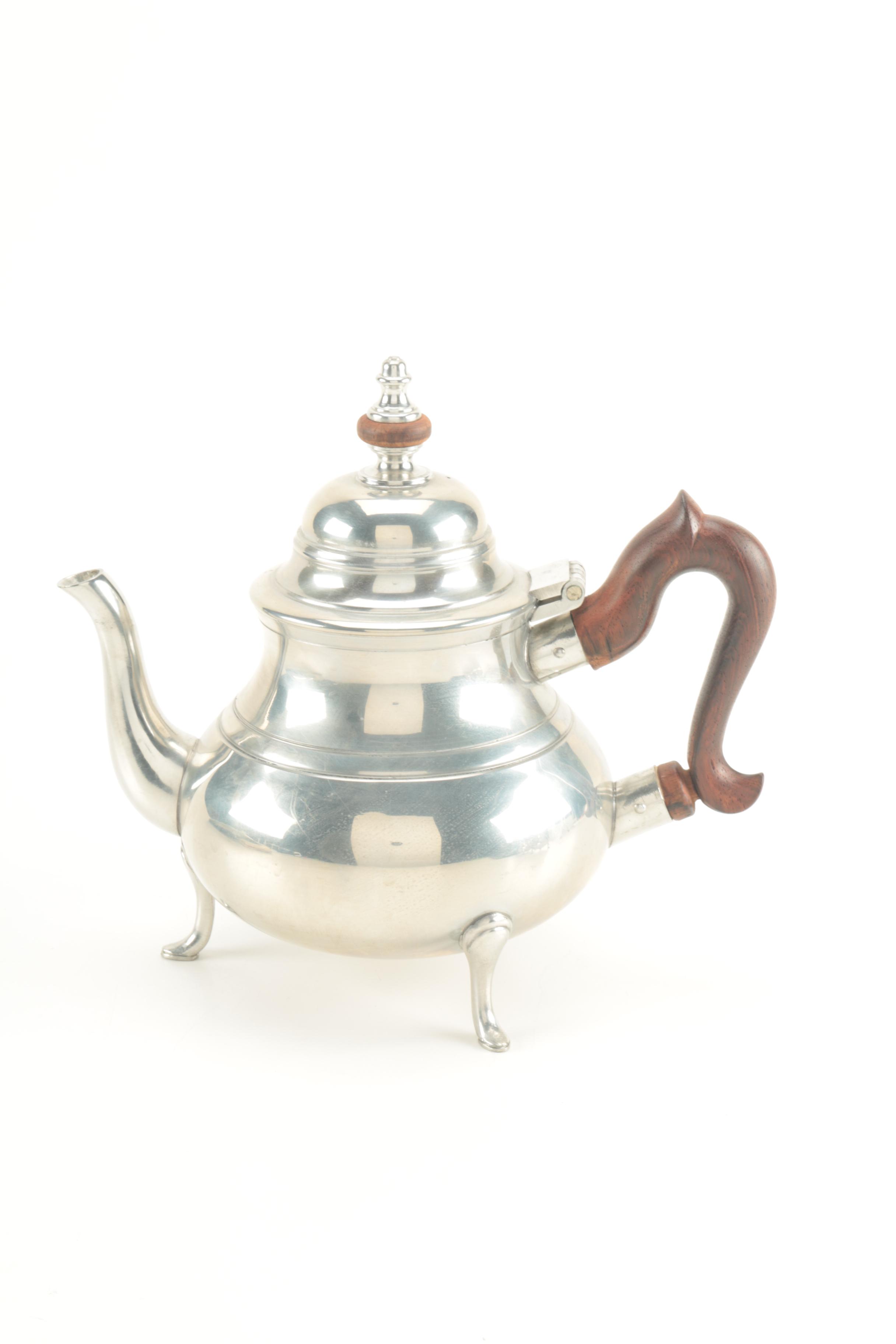 Stieff Pewter "Williamsburg Restoration" Pewter Teaware With Additional Items