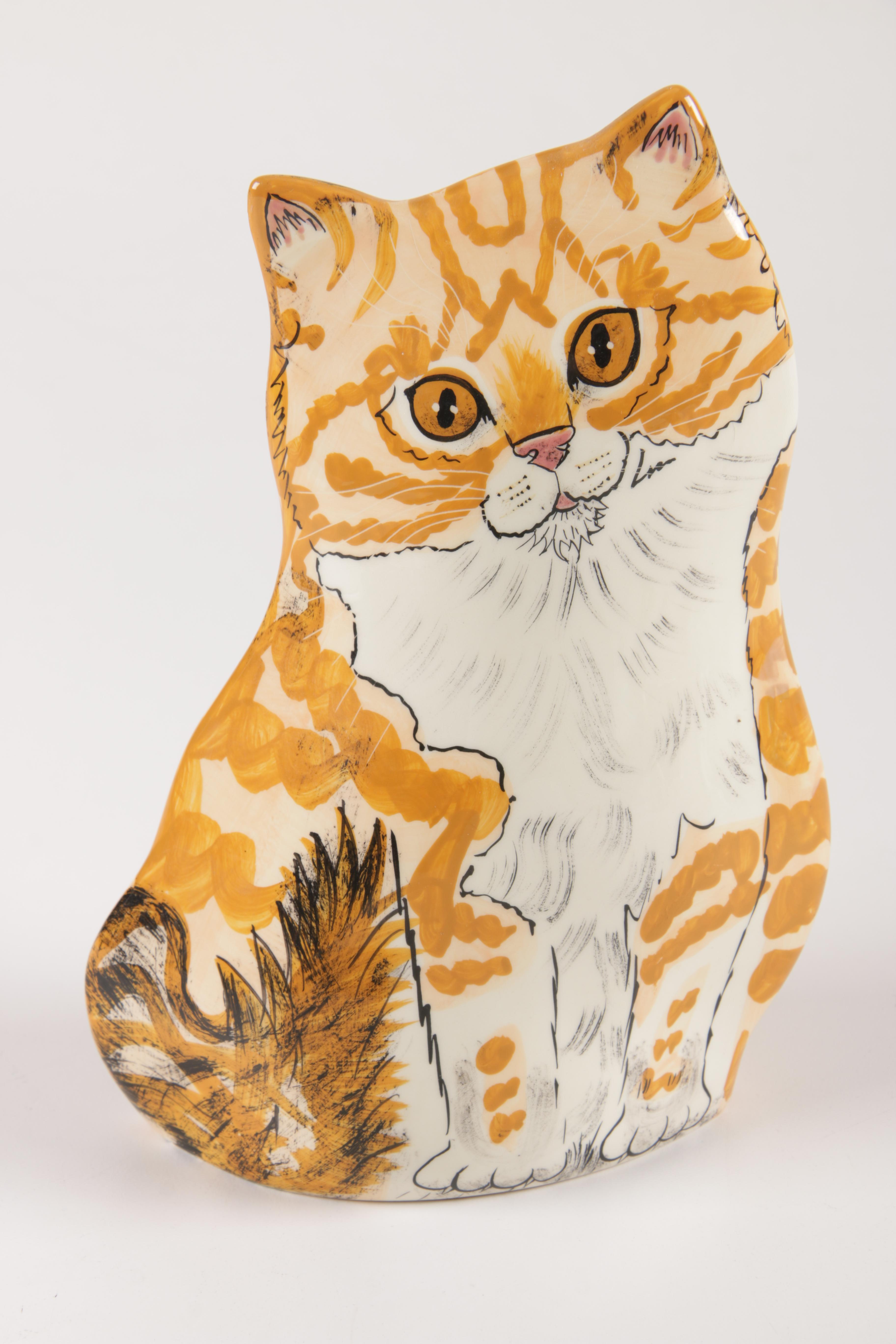 Cat Figurines and Teapot Including Herend