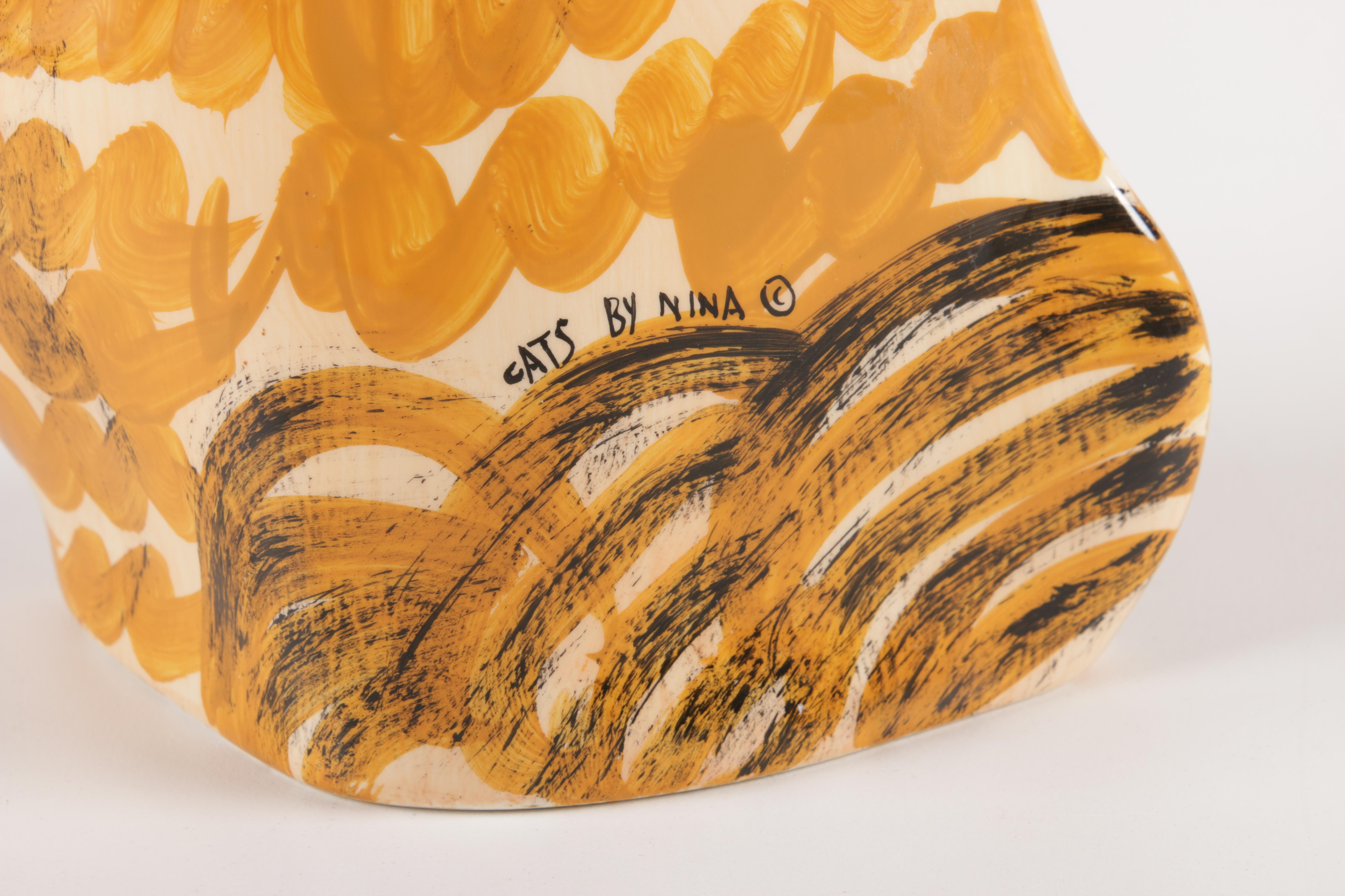 Cat Figurines and Teapot Including Herend