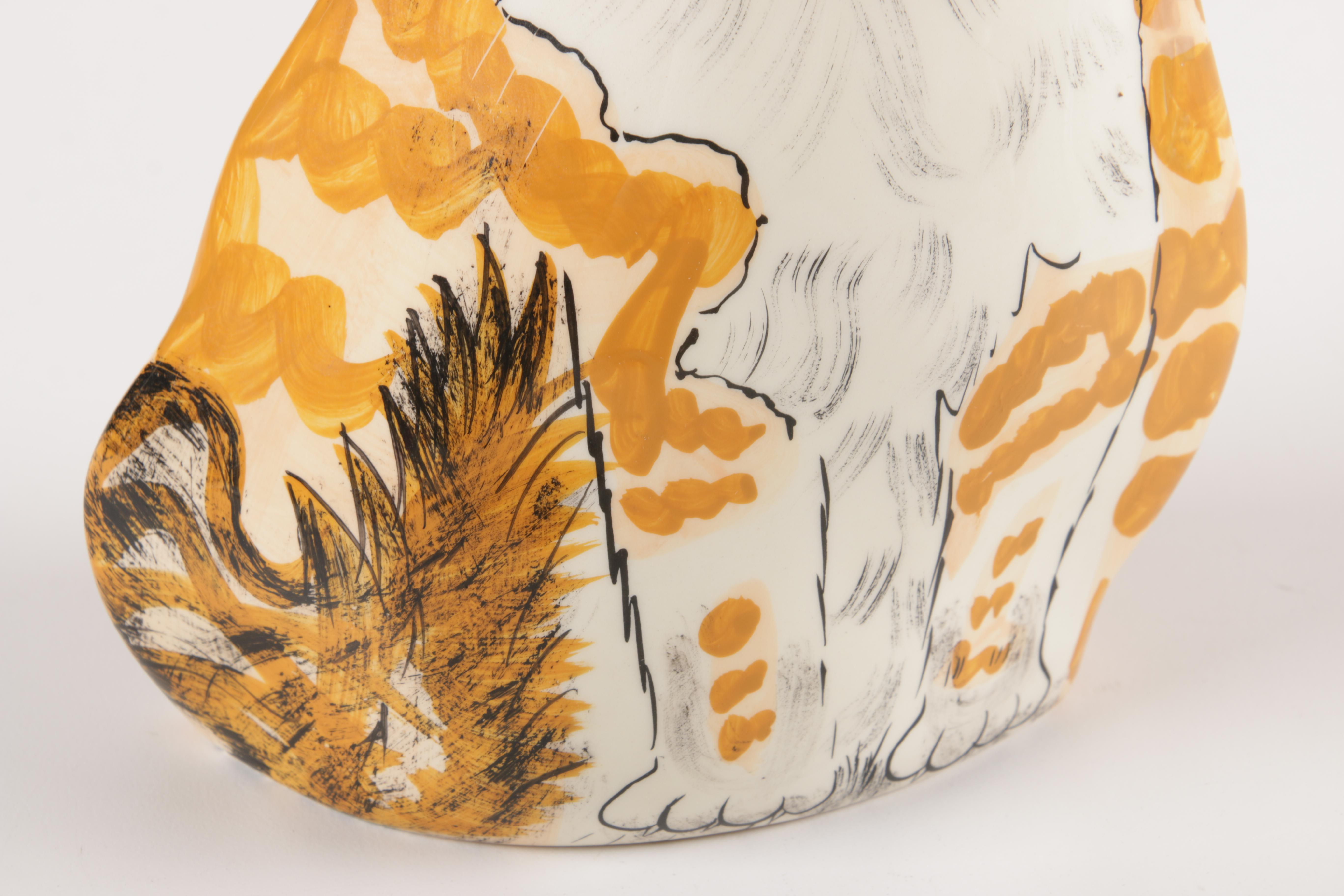 Cat Figurines and Teapot Including Herend