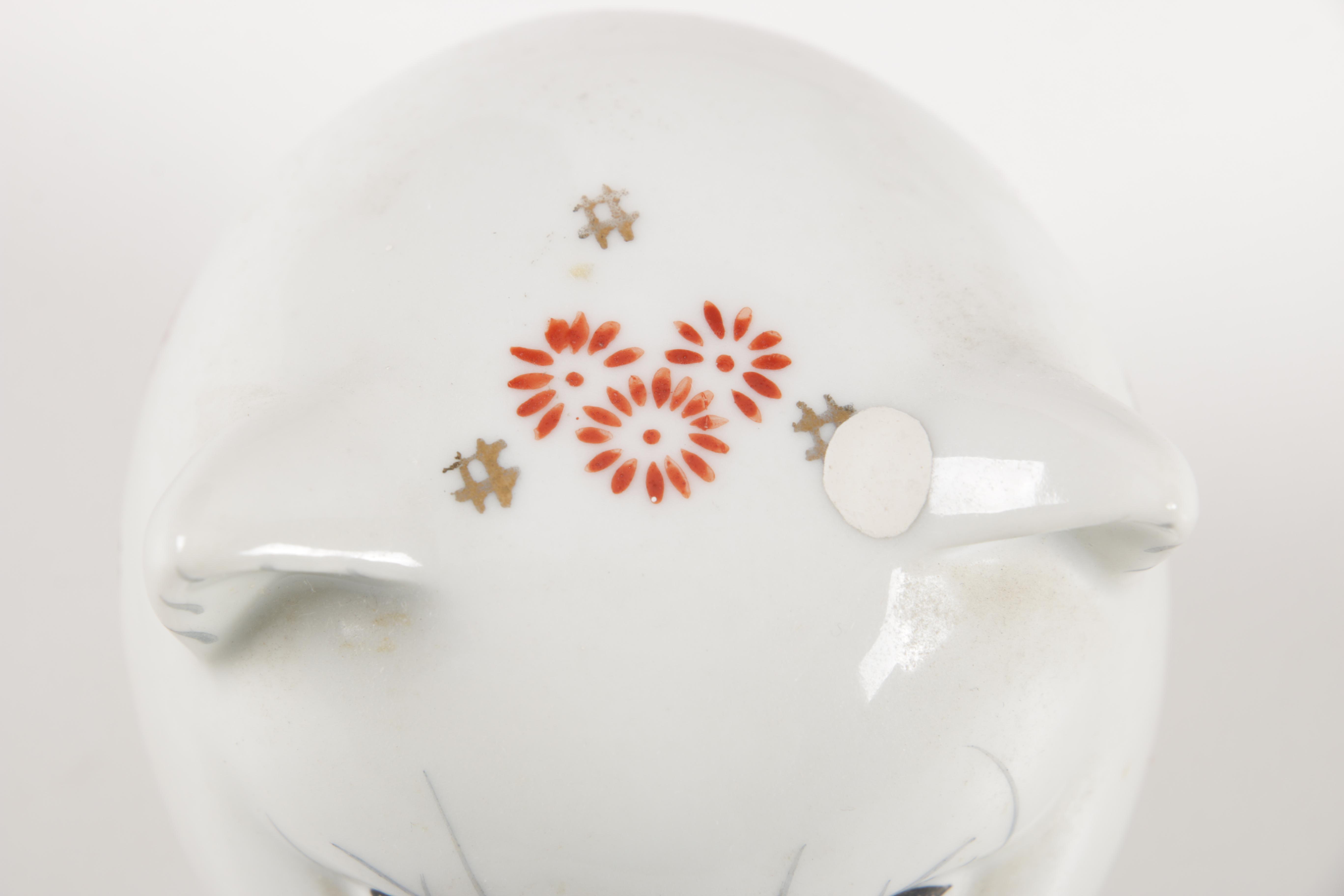 Cat Figurines and Teapot Including Herend