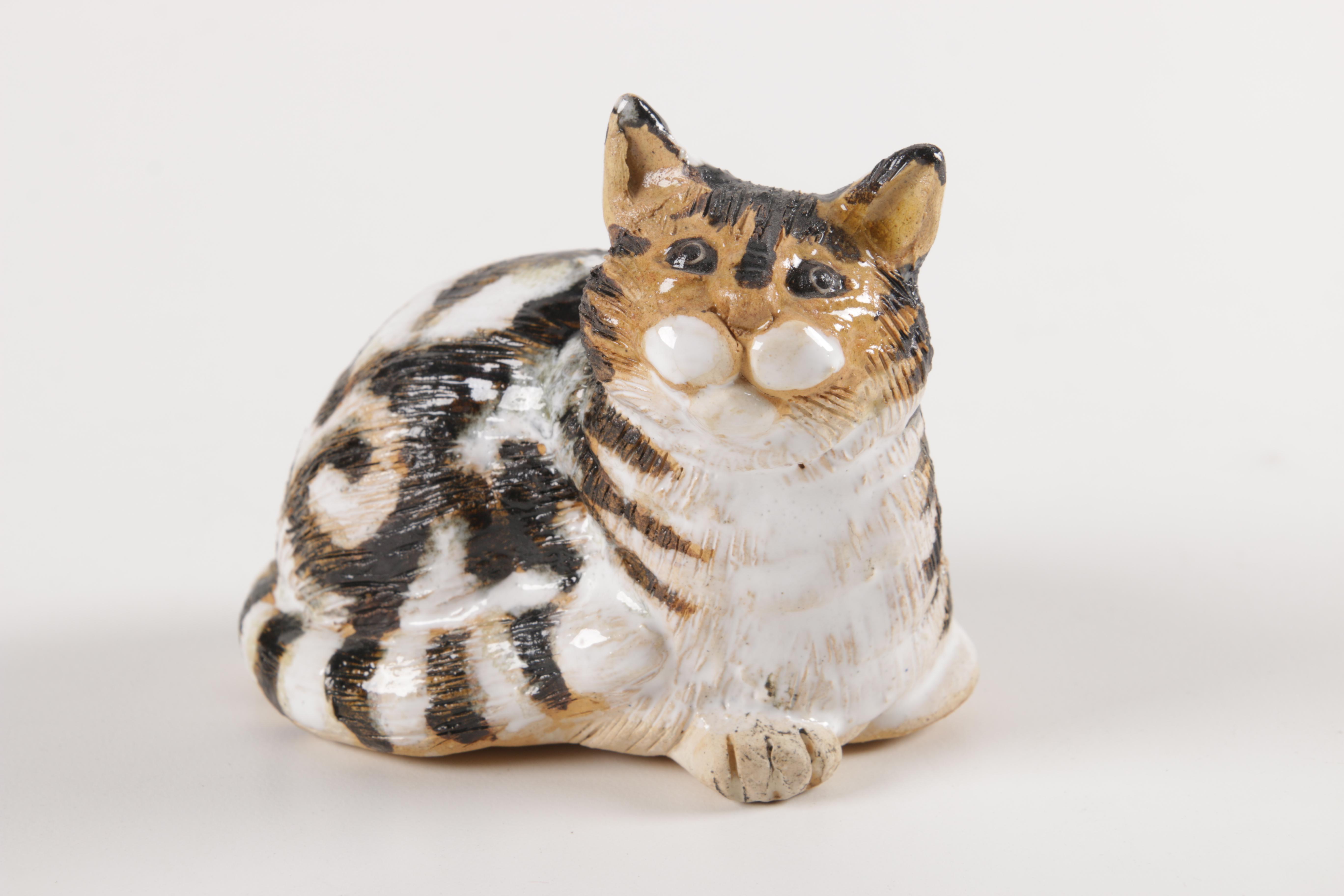 Cat Figurines and Teapot Including Herend