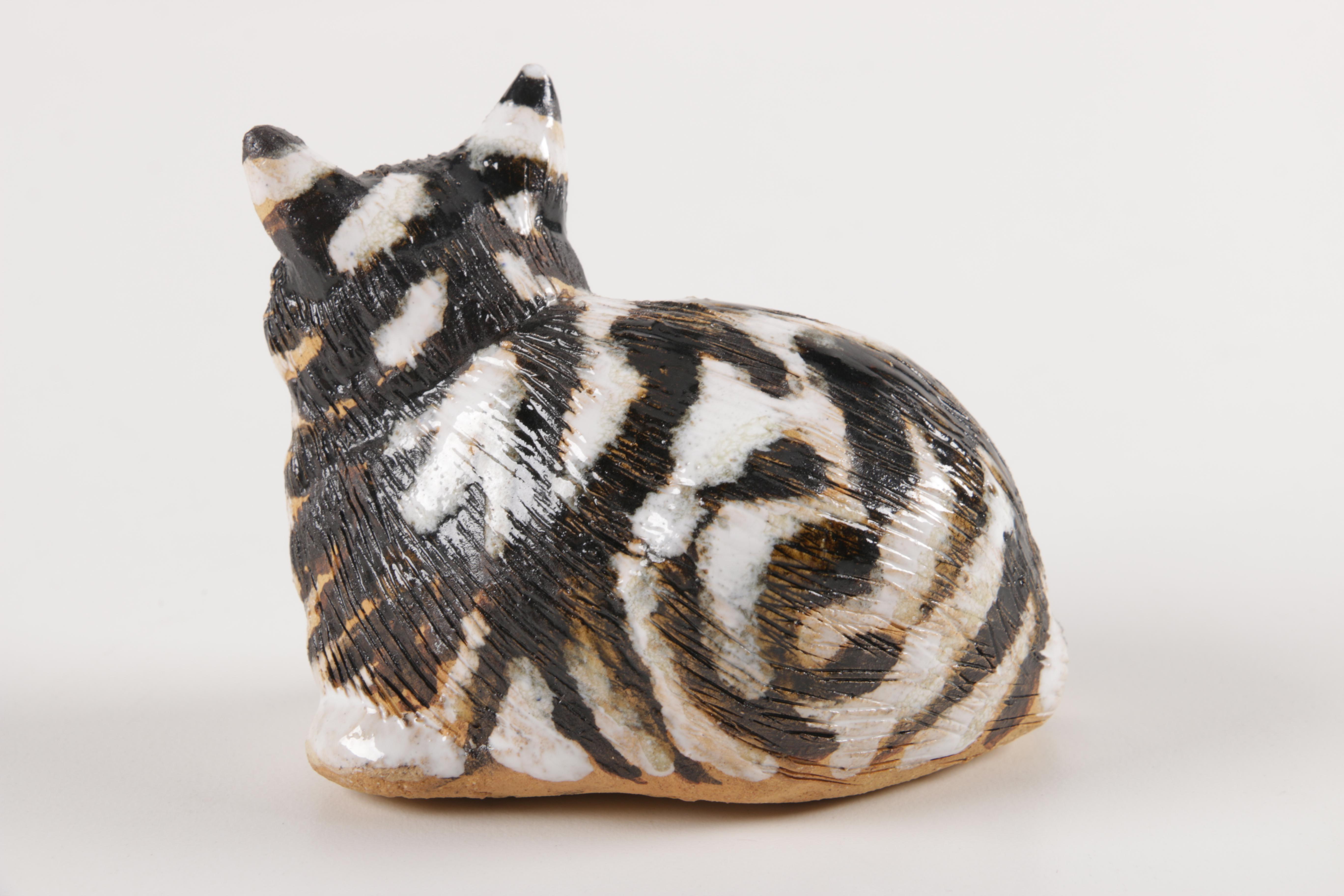 Cat Figurines and Teapot Including Herend