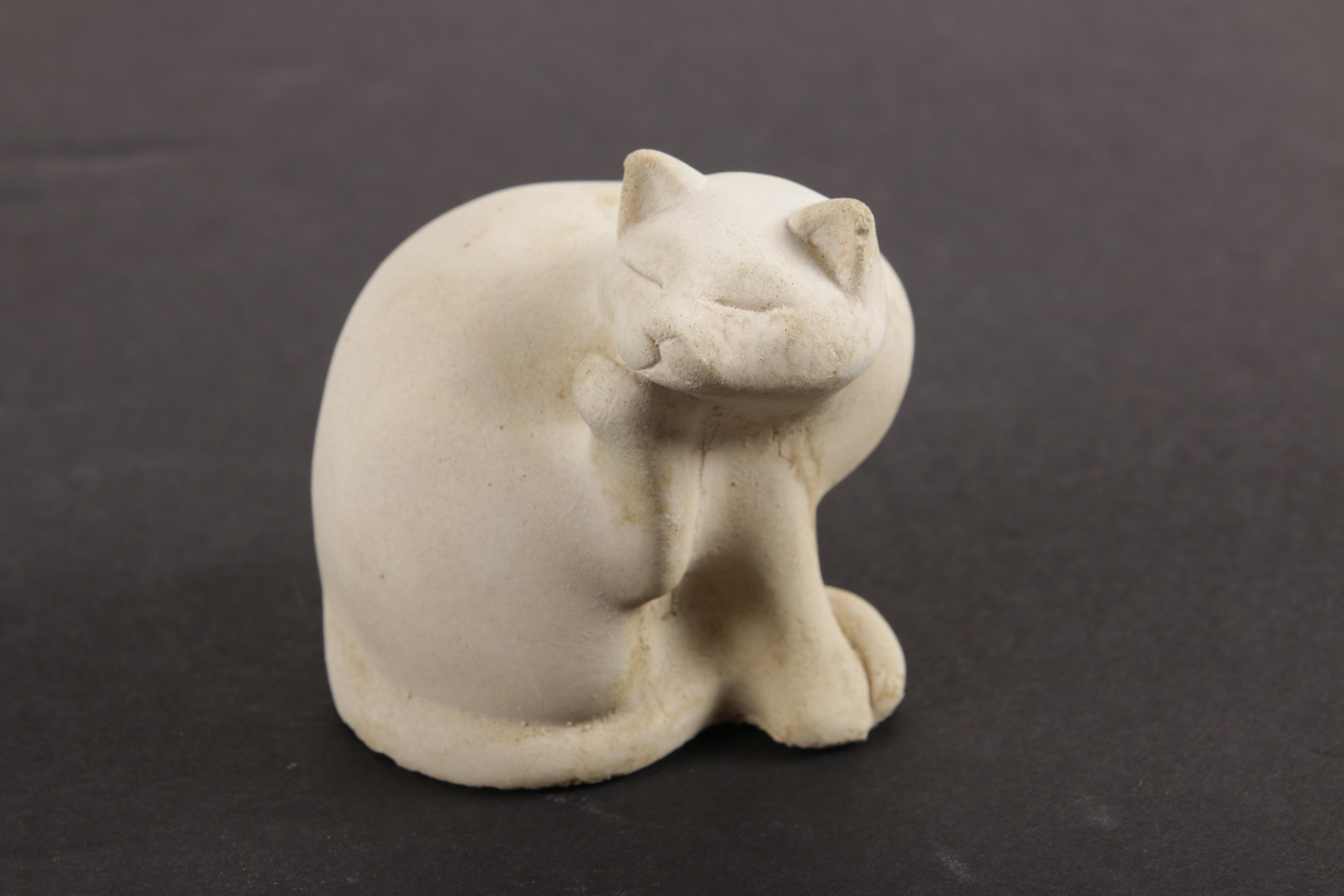 Cat Figurines and Teapot Including Herend