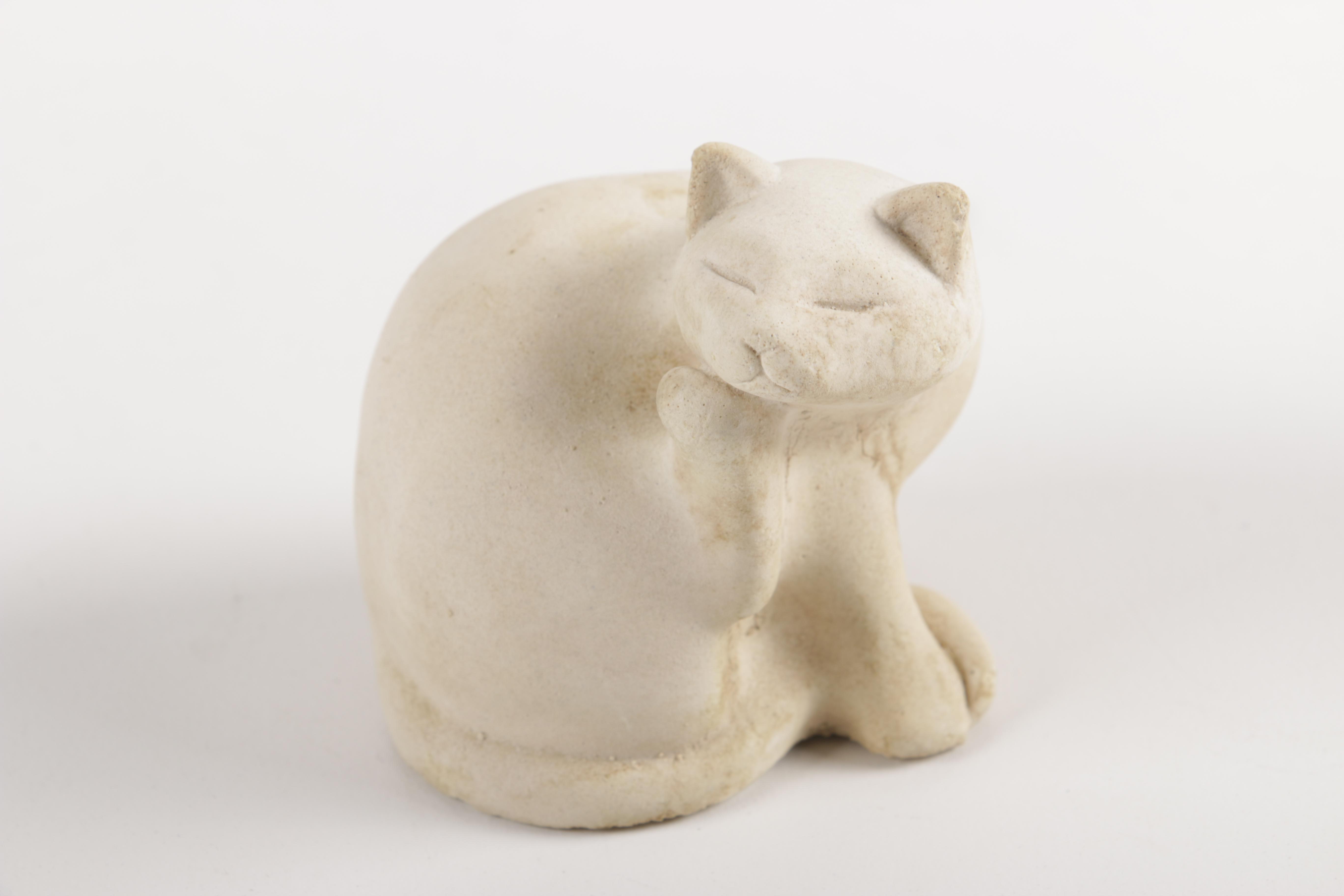 Cat Figurines and Teapot Including Herend