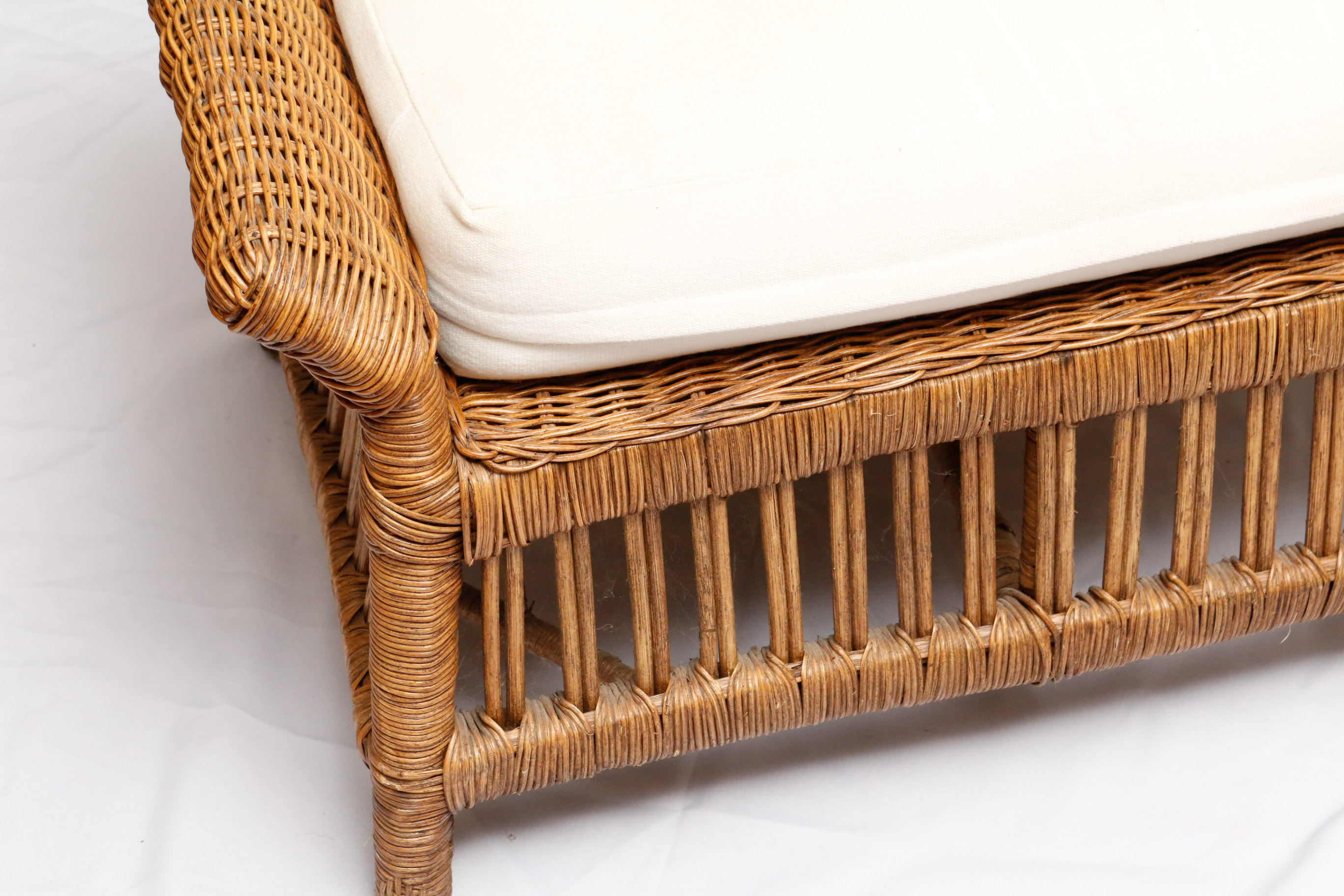 Wicker Chair and Matching Ottoman