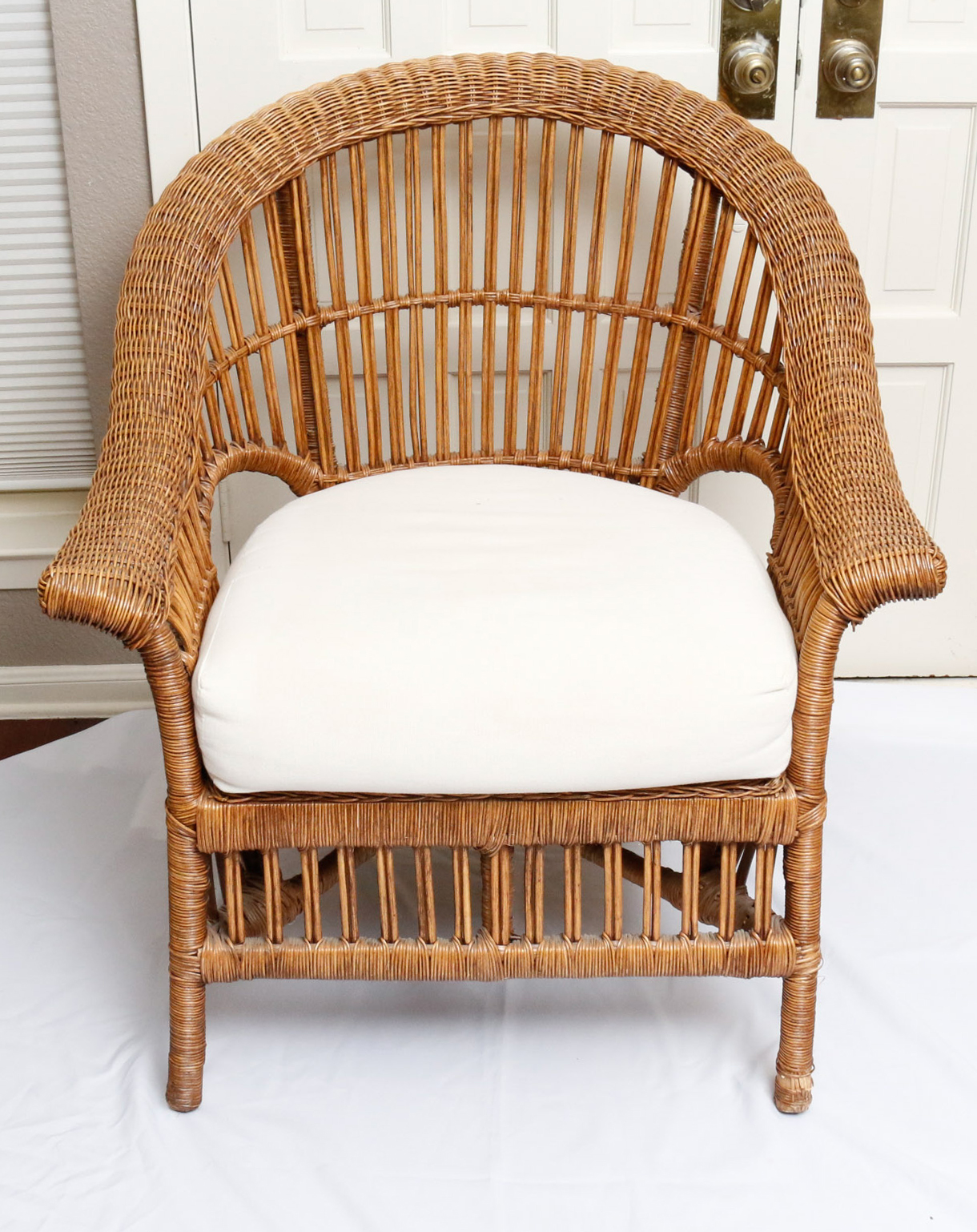 Wicker Chair and Matching Ottoman