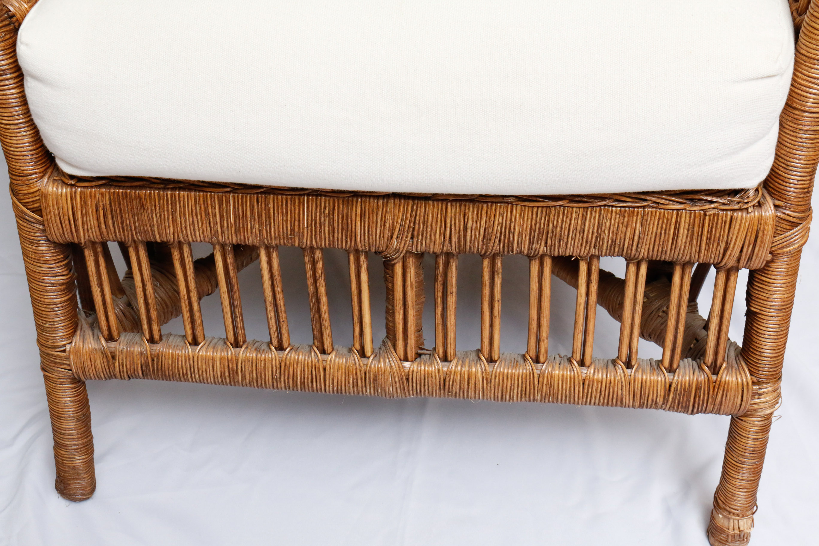 Wicker Chair and Matching Ottoman