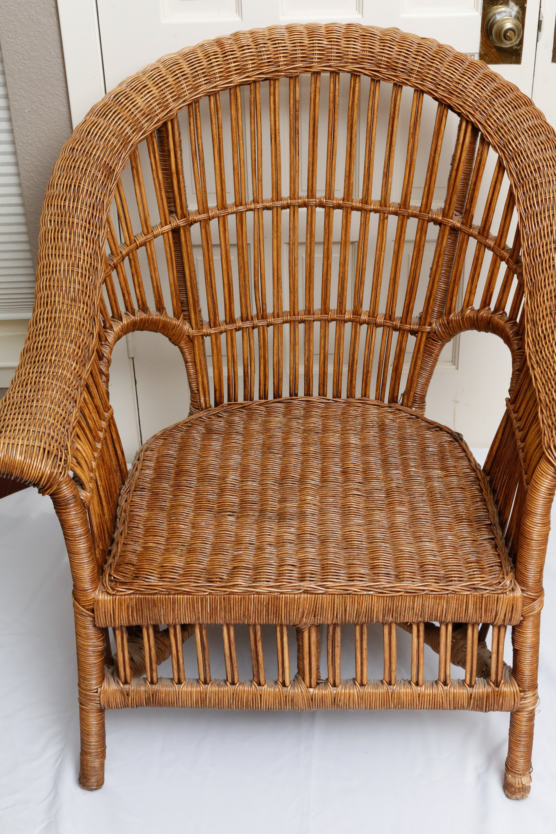 Wicker Chair and Matching Ottoman
