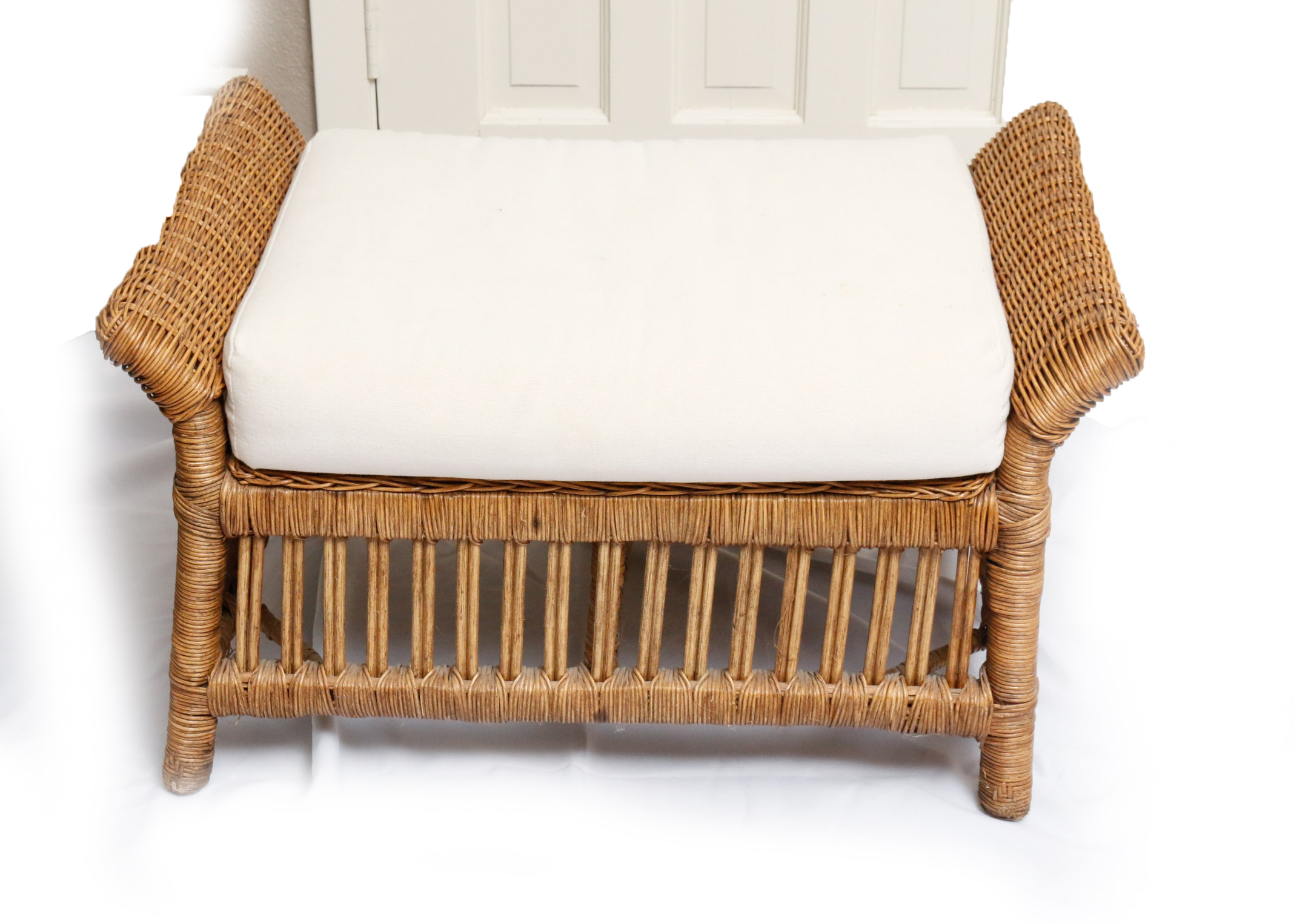 Wicker Chair and Matching Ottoman