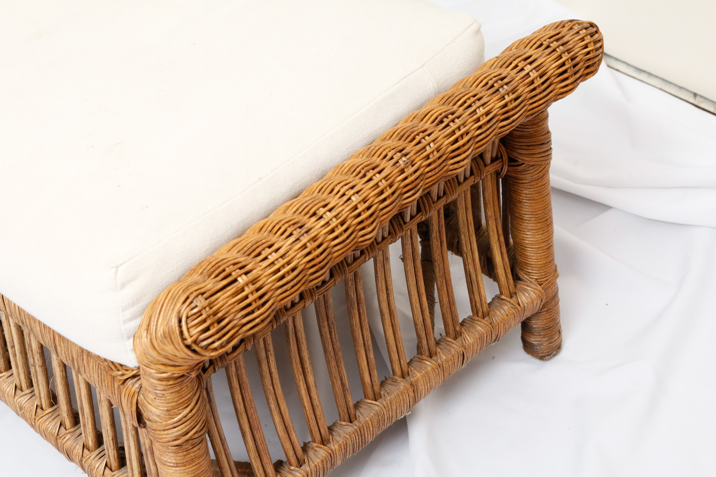 Wicker Chair and Matching Ottoman