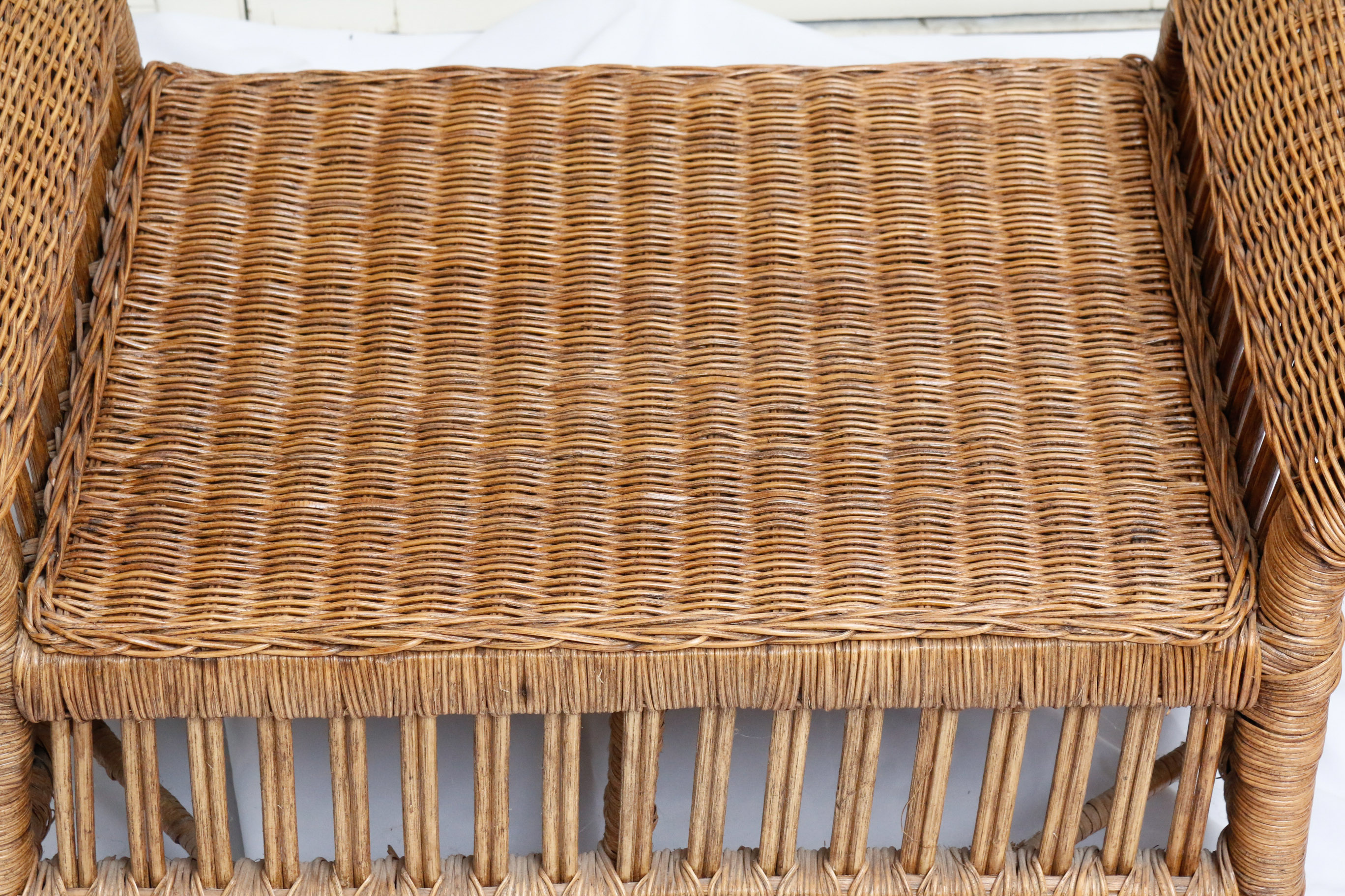 Wicker Chair and Matching Ottoman