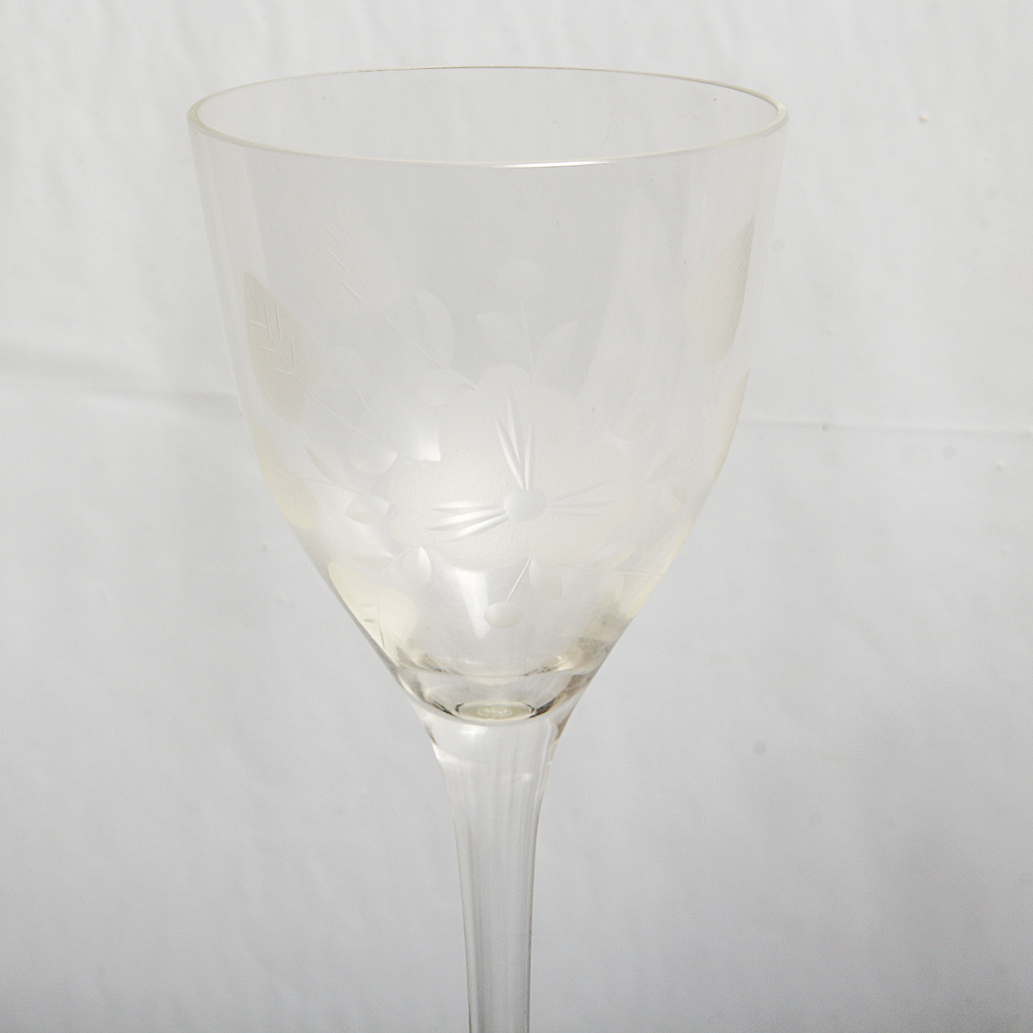Collection of Etched Floral Stemware