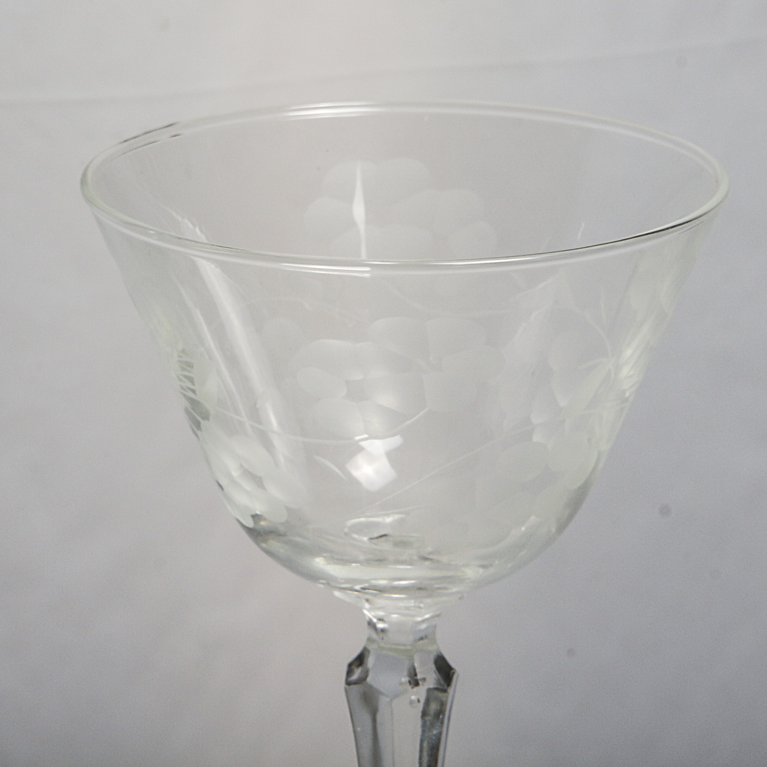 Collection of Etched Floral Stemware