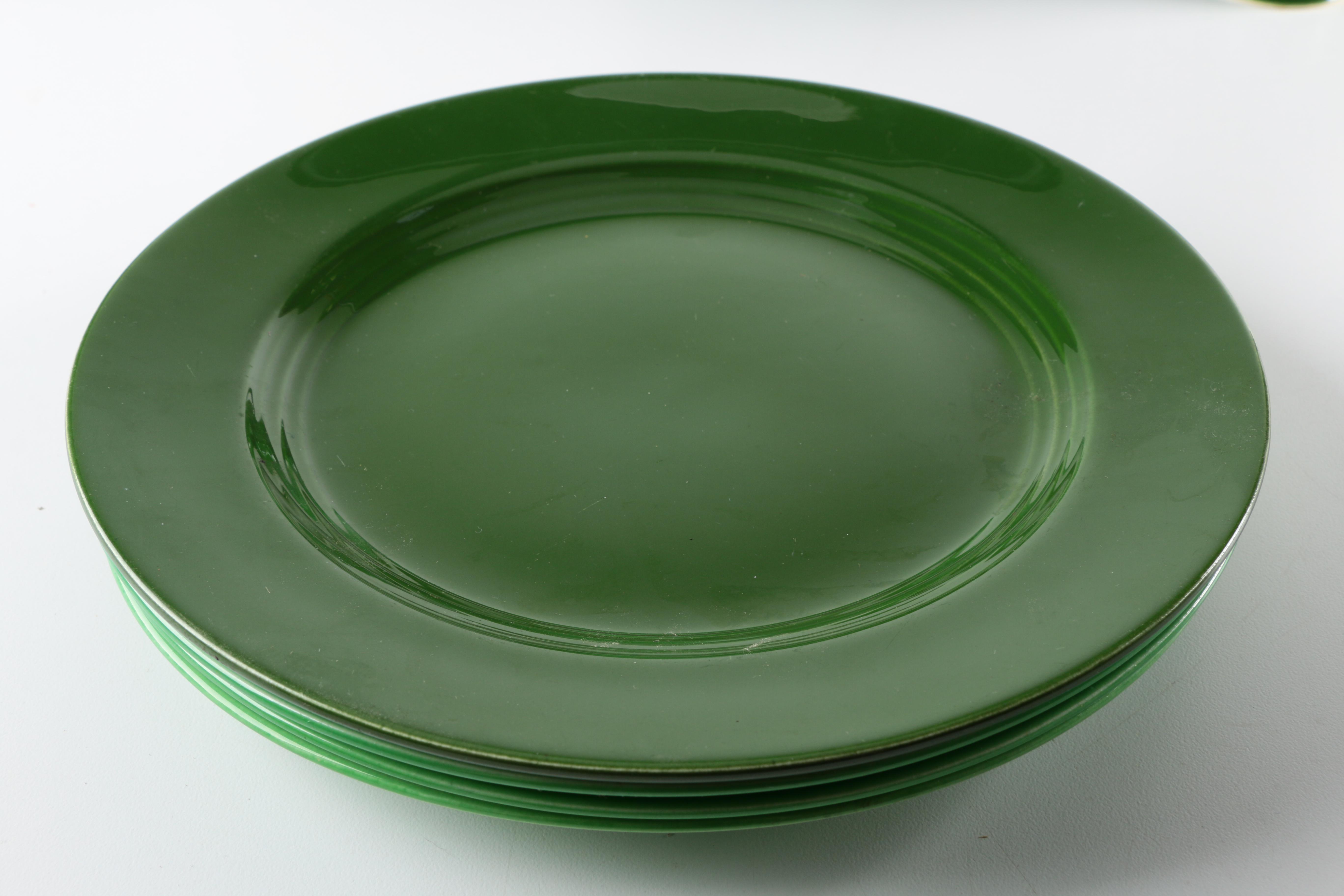 Vintage Homer Laughlin "Harlequin" Green Ceramic Tableware