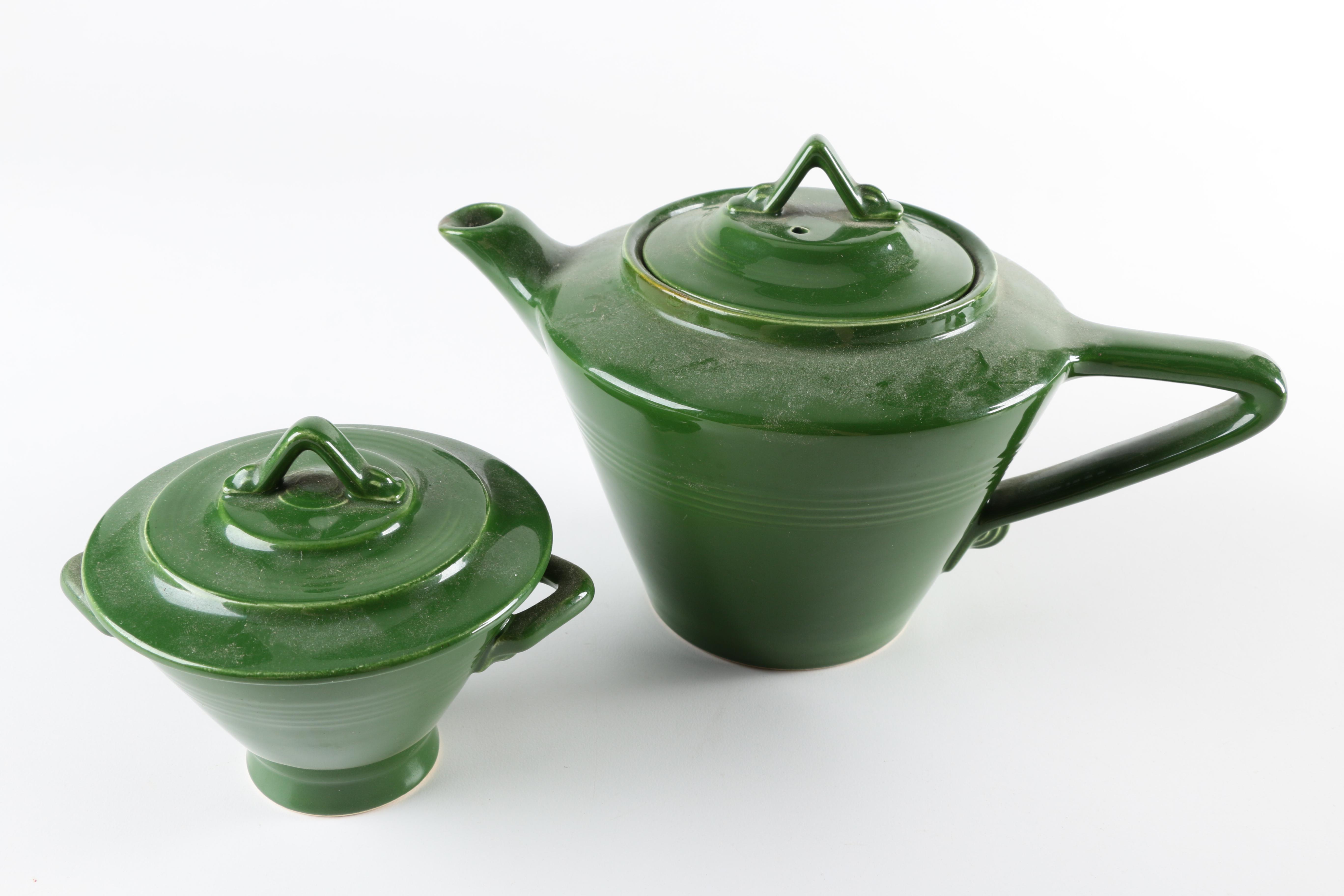 Vintage Homer Laughlin "Harlequin" Green Ceramic Tableware