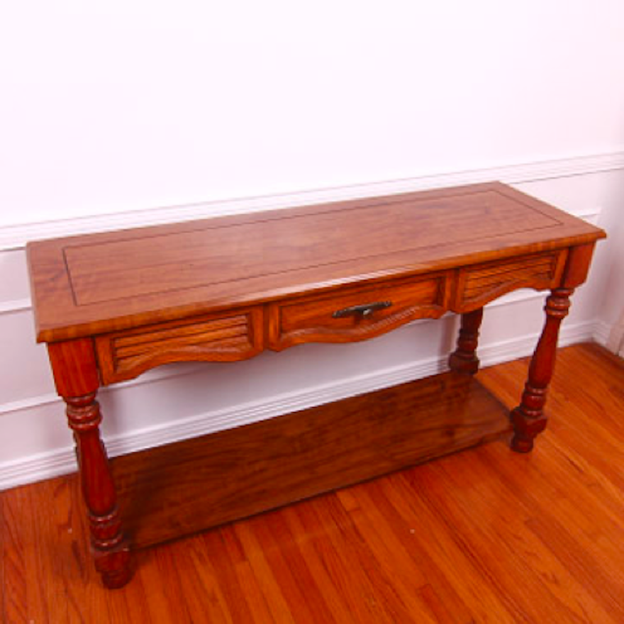 Vintage Stained Wood Console Table