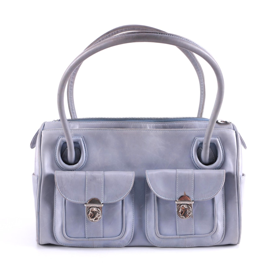 Periwinkle Blue Jane Bolinger Leather Satchel